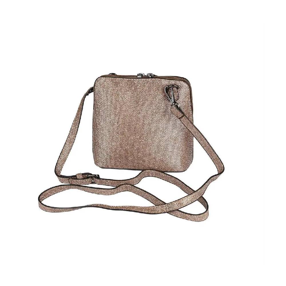 OBC DAMEN TASCHE Umhängetasche MINI CROSSOVER SILBER METALLIC Bag Handtasche Schultertasche Schmucktasche Disco Theatertasche Abendtasche