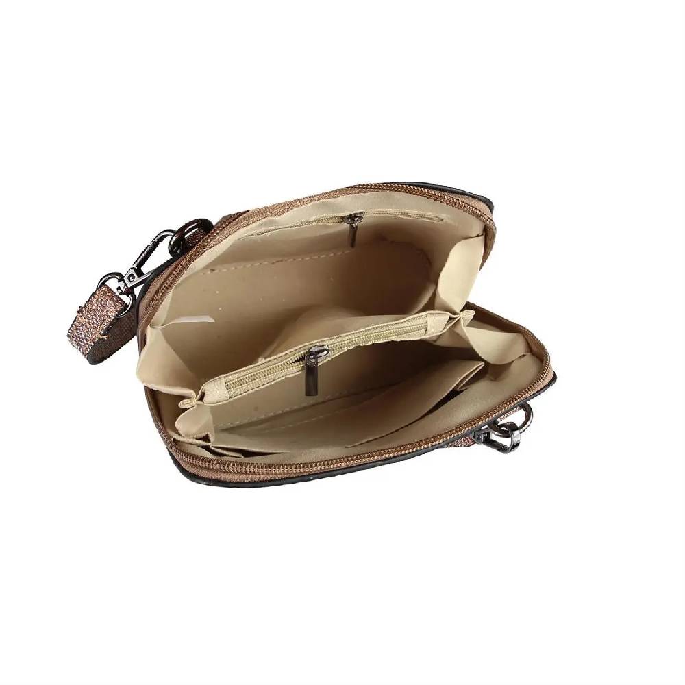 OBC DAMEN TASCHE Umhängetasche MINI CROSSOVER SILBER METALLIC Bag Handtasche Schultertasche Schmucktasche Disco Theatertasche Abendtasche