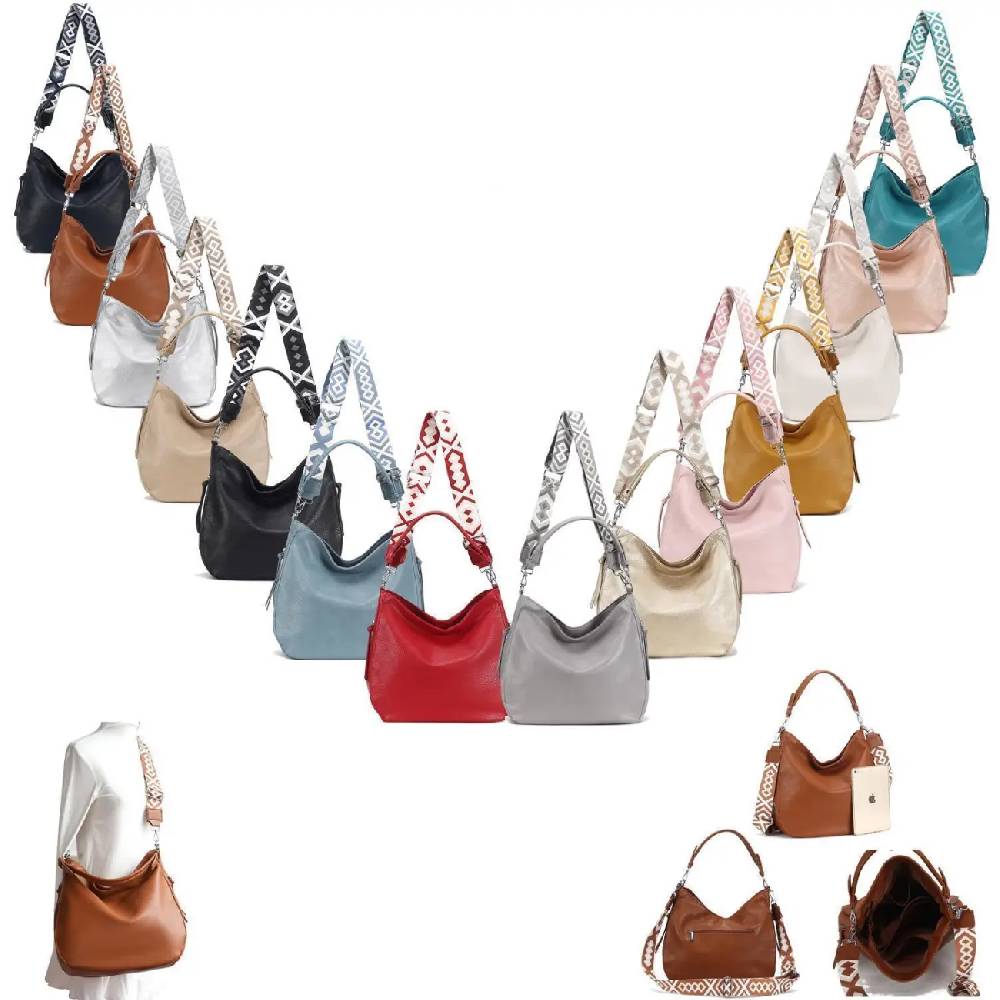 OBC Damen Tasche XXL Shopper Hobo Bag Schultertasche Crossbody Umhängetasche Beuteltasche Handtasche Crossover Leder Optik