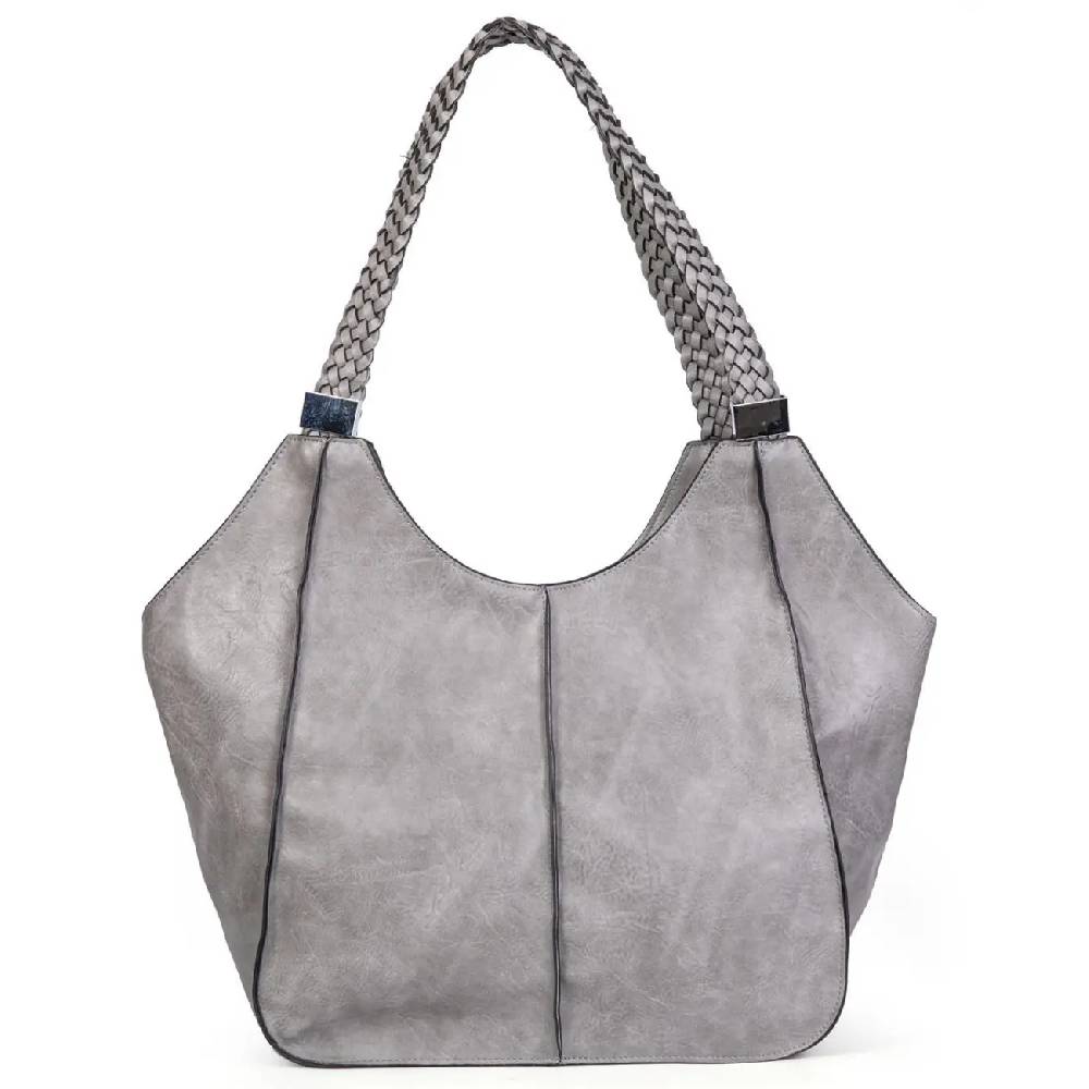 OBC DAMEN XXL Tasche Schultertasche Shopper Businesstasche Umhängetasche Workbag Henkeltasche Reisetasche FLECHTOPTIK Henkel Leder Optik