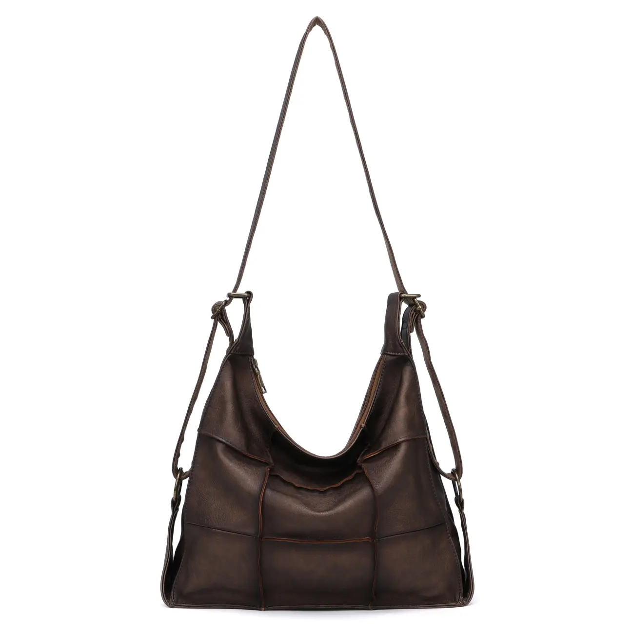 OBC Damen XXL Tasche Shopper Vintage Tote Bag Handtasche Umhängetasche Schultertasche Beuteltasche Leder Optik Reise Hobo Bag Crossbody