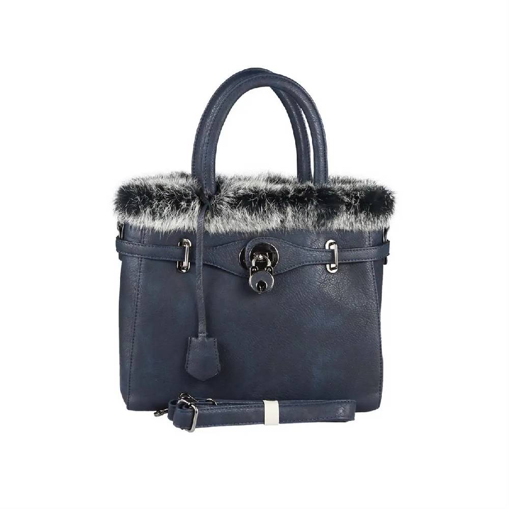 OBC Ital-design DAMEN Echt PELZ Kaninchenfell HAND-TASCHE Schultertasche Henkeltasche Umhängetasche Businesstasche Shopper Workbag