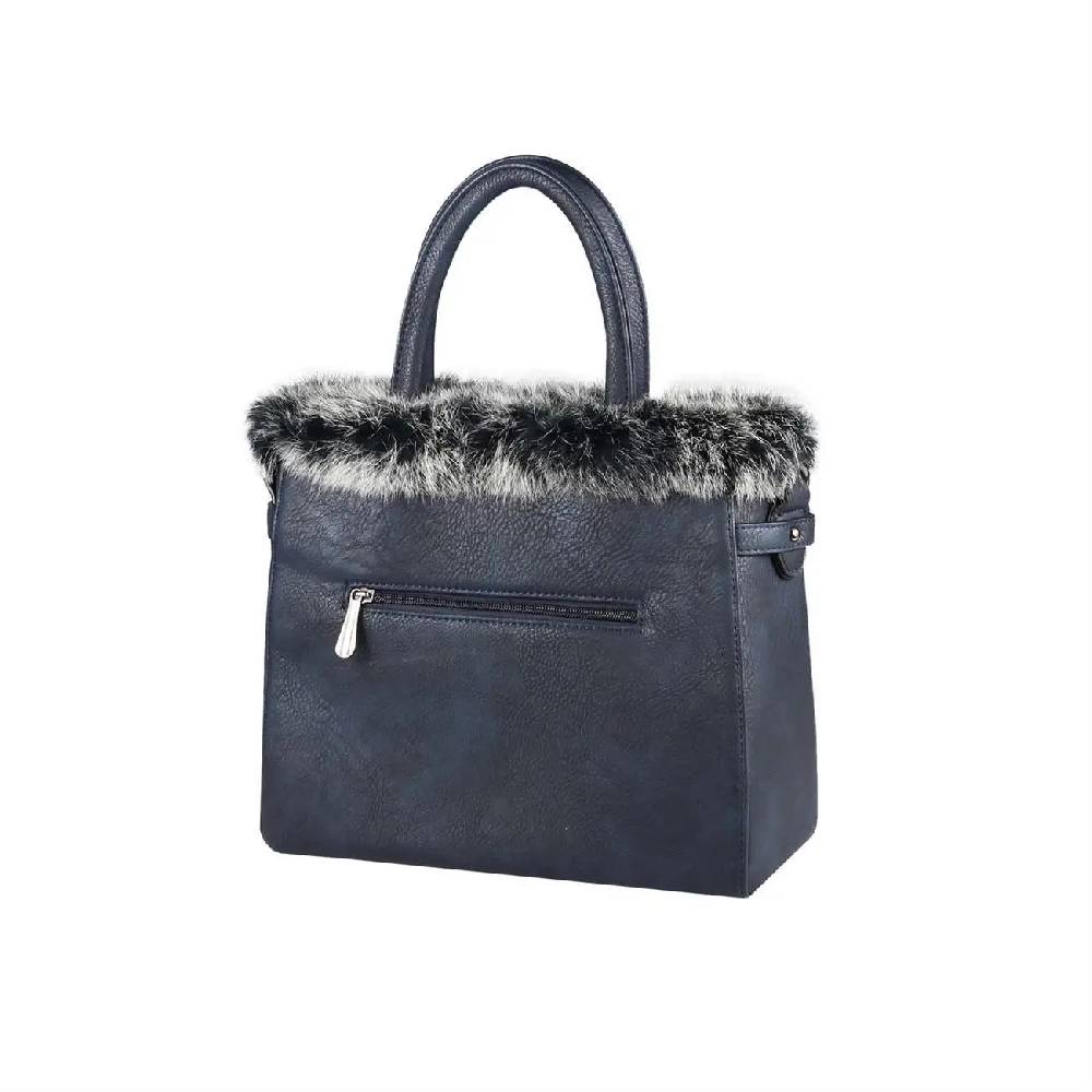 OBC Ital-design DAMEN Echt PELZ Kaninchenfell HAND-TASCHE Schultertasche Henkeltasche Umhängetasche Businesstasche Shopper Workbag