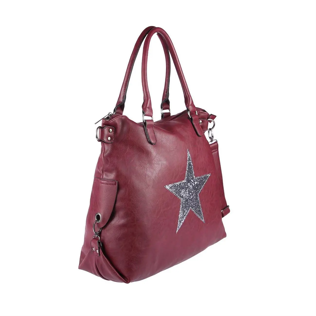 OBC Ital-design DAMEN STERN TASCHE Shopper XXL DIN-A4 Handtasche Schultertasche Beuteltasche Henkeltasche CrossOver Umhängetasche