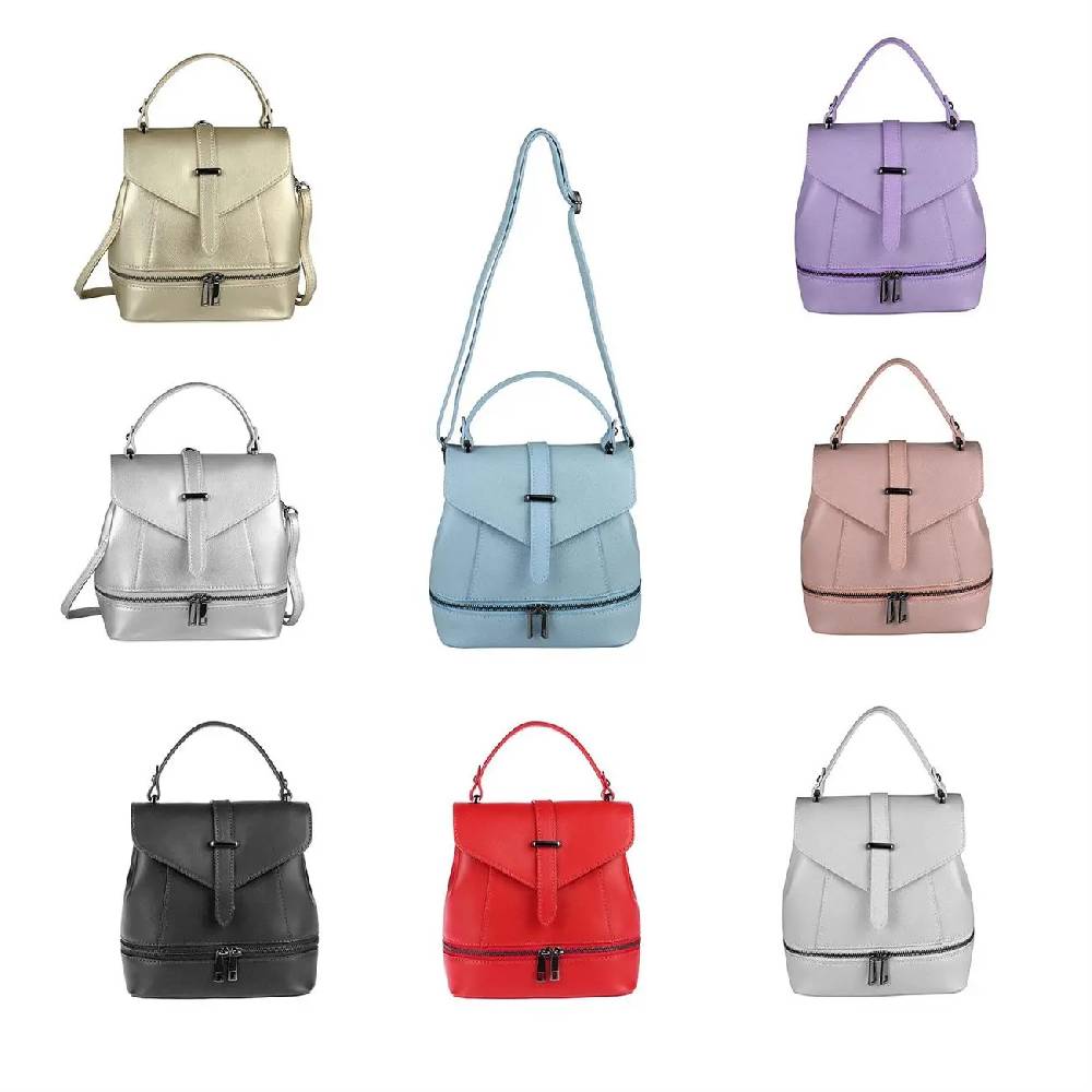 OBC MADE IN ITALY 2in1 DAMEN Echt LEDER TASCHE RUCKSACK Schultertasche Handtasche Umhängetasche Ledertasche Lederrucksack CrossOver Daypack Backpack