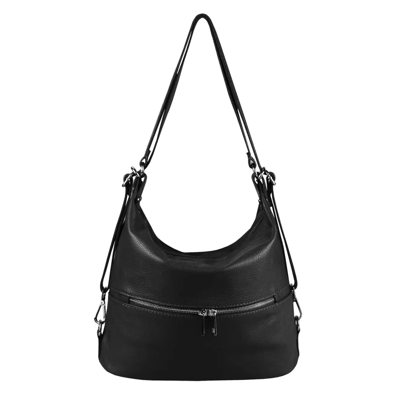 OBC Made In Italy DAMEN Echt LEDER 2in1 Handtasche Rucksack Schultertasche CityRucksack Stadtrucksack BackPack Lederrucksack Daypack Ledertasche