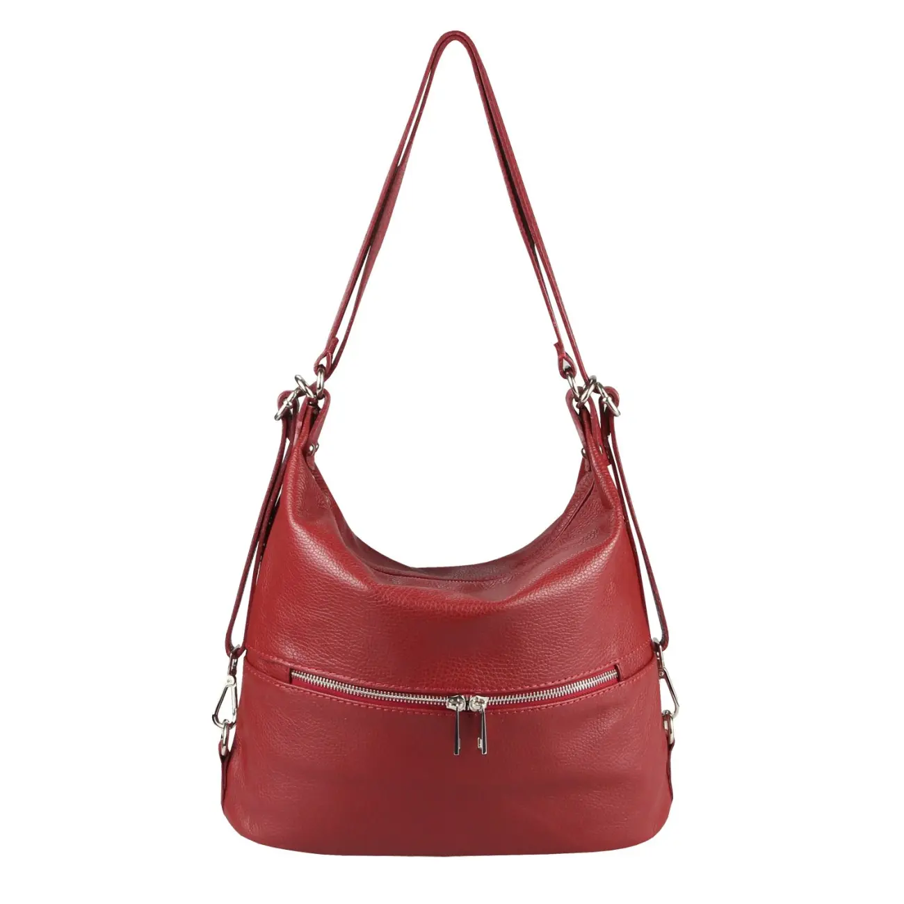 OBC Made In Italy DAMEN Echt LEDER 2in1 Handtasche Rucksack Schultertasche CityRucksack Stadtrucksack BackPack Lederrucksack Daypack Ledertasche