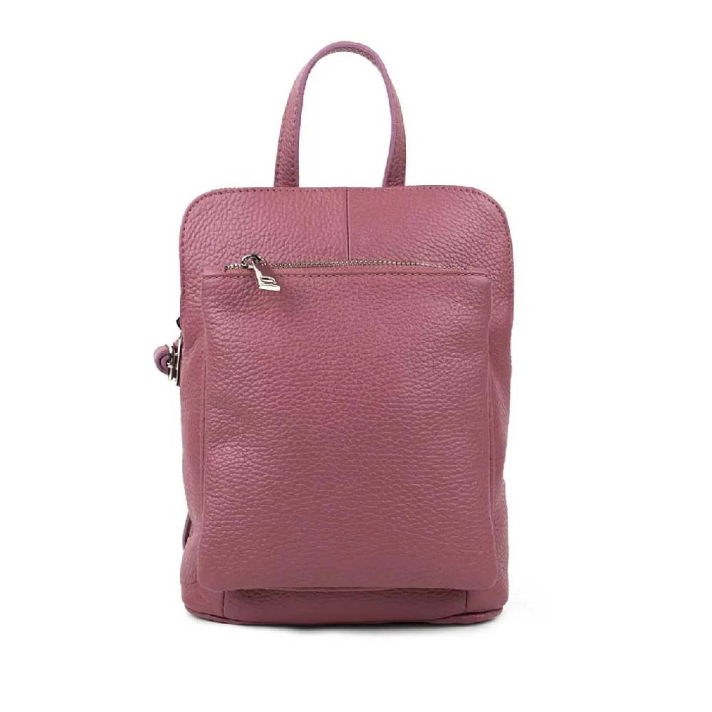 OBC Made In Italy Damen Echt Leder Rucksack Bodybag Lederrucksack Tasche Schultertasche Ledertasche Crossbody Cross-Over