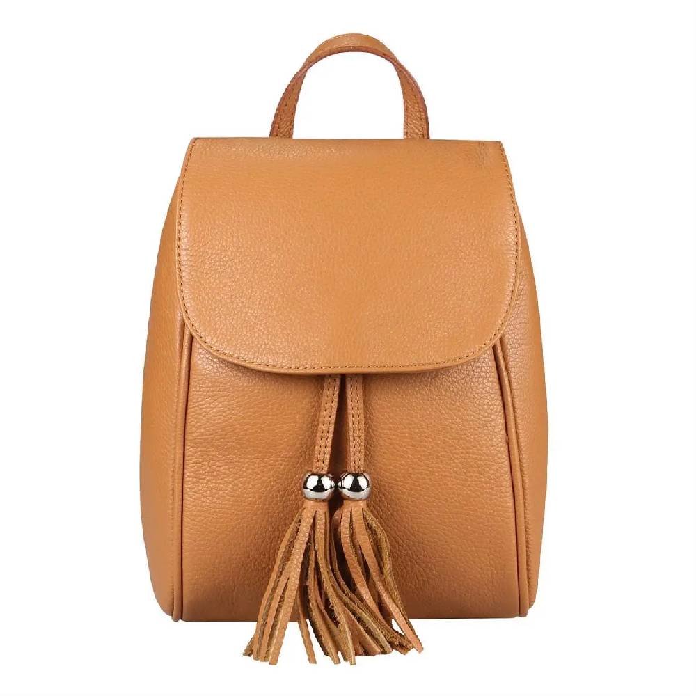 OBC Made In Italy Damen Echt Leder Rucksack Cityrucksack Backpack Daypack Schultertasche Lederrucksack Handtasche Stadtrucksack