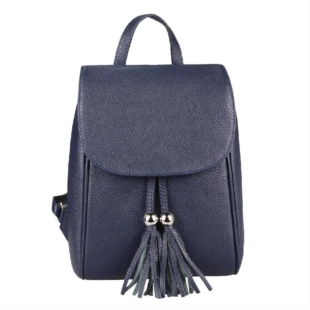 OBC Made In Italy Damen Echt Leder Rucksack Cityrucksack Backpack Daypack Schultertasche Lederrucksack Handtasche Stadtrucksack