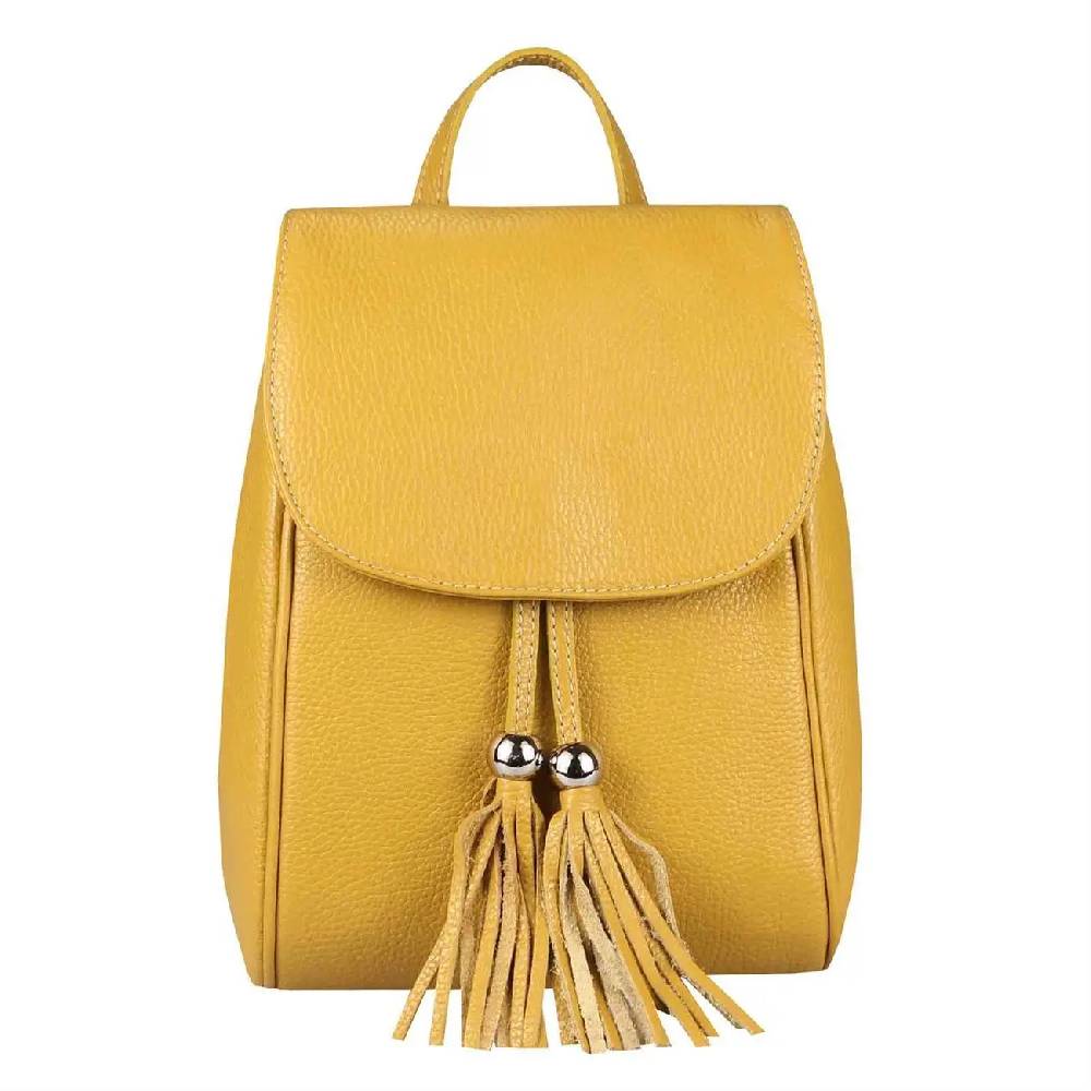 OBC Made In Italy Damen Echt Leder Rucksack Cityrucksack Backpack Daypack Schultertasche Lederrucksack Handtasche Stadtrucksack