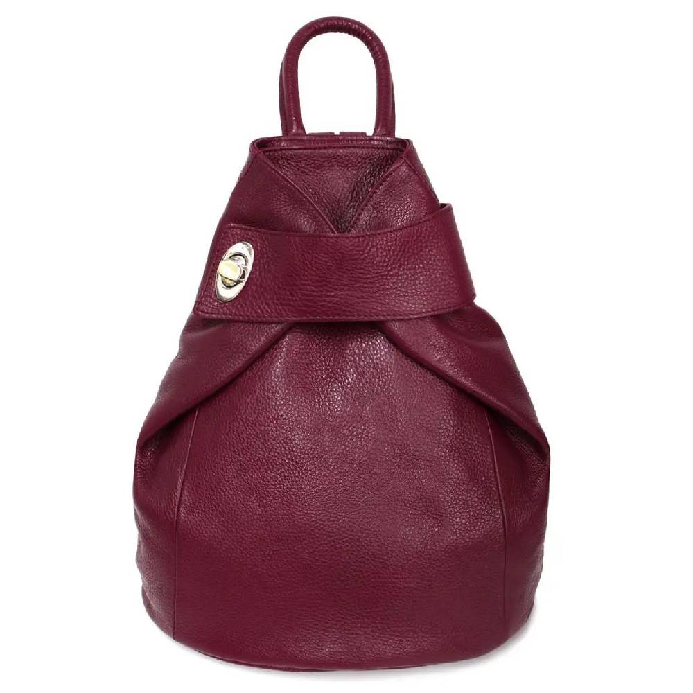 OBC Made In Italy Damen Echt Leder Rucksack Daypack Lederrucksack Tasche Schultertasche Ledertasche Handgepäck Nappaleder Reiserucksack Shopper