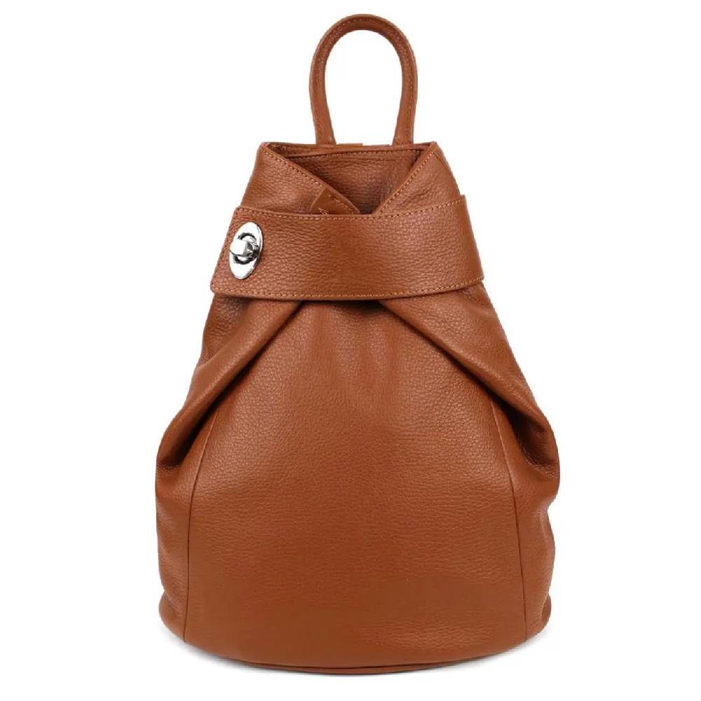 OBC Made In Italy Damen Echt Leder Rucksack Daypack Lederrucksack Tasche Schultertasche Ledertasche Handgepäck Nappaleder Reiserucksack Shopper
