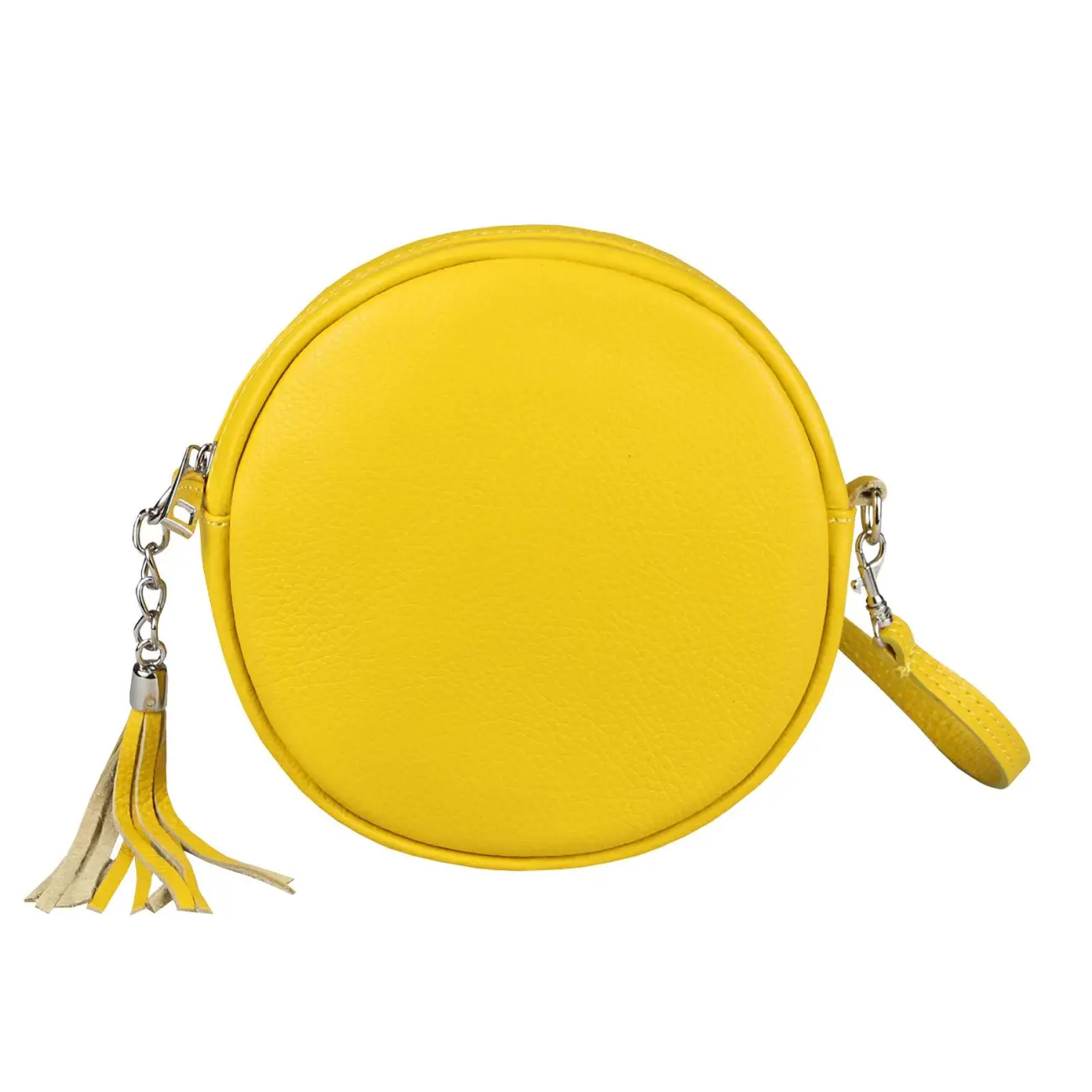 OBC Made In Italy Damen ECHT Leder Tasche Crossbody Runde Schultertasche City Bag Crossover Umhängetasche Clutch Ledertasche Damentasche Minibag