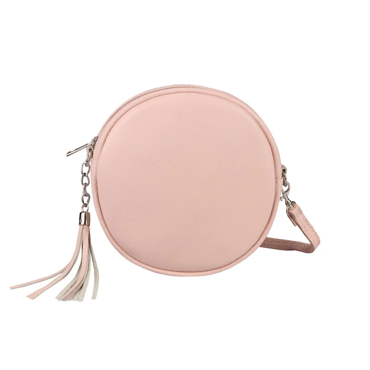 OBC Made In Italy Damen ECHT Leder Tasche Crossbody Runde Schultertasche City Bag Crossover Umhängetasche Clutch Ledertasche Damentasche Minibag