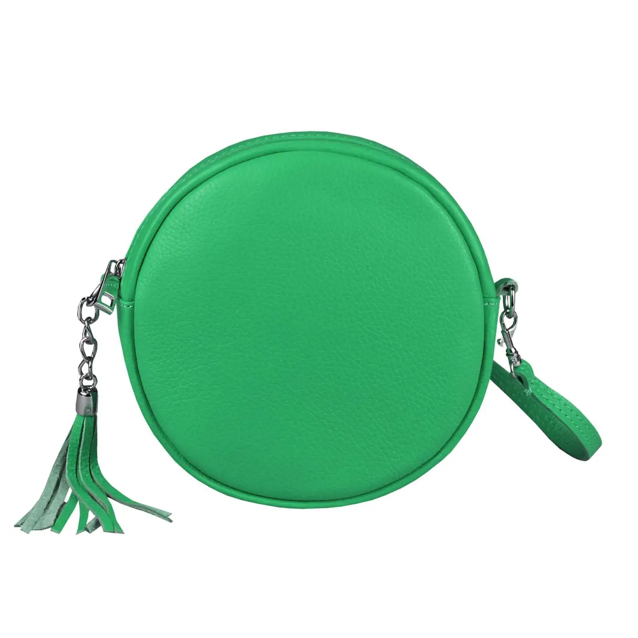 OBC Made In Italy Damen ECHT Leder Tasche Crossbody Runde Schultertasche City Bag Crossover Umhängetasche Clutch Ledertasche Damentasche Minibag