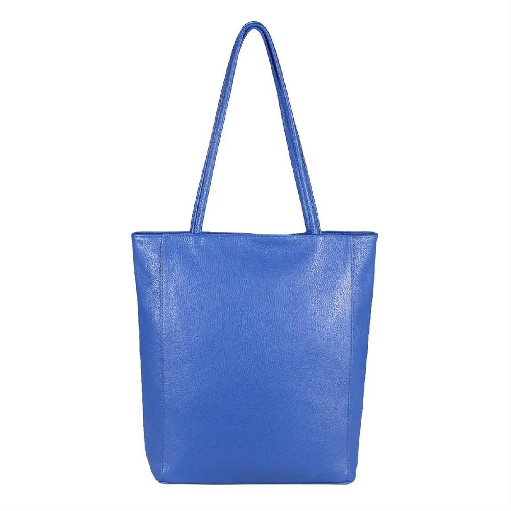 OBC Made In Italy Damen Echt Leder Tasche Shopper Schultertasche Henkeltasche Din-A4 Tote Bag Handtasche Umhängetasche Ledertasche Beuteltasche