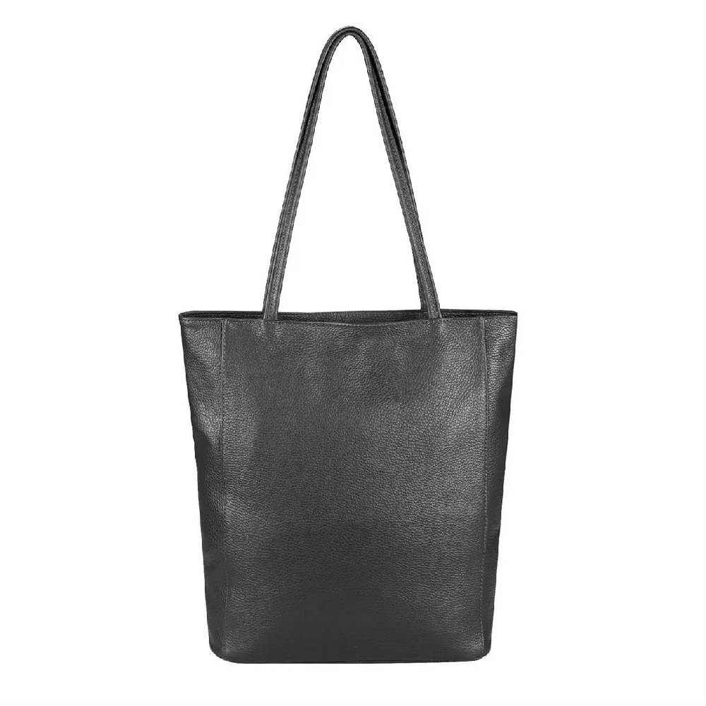 OBC Made In Italy Damen Echt Leder Tasche Shopper Schultertasche Henkeltasche Din-A4 Tote Bag Handtasche Umhängetasche Ledertasche Beuteltasche