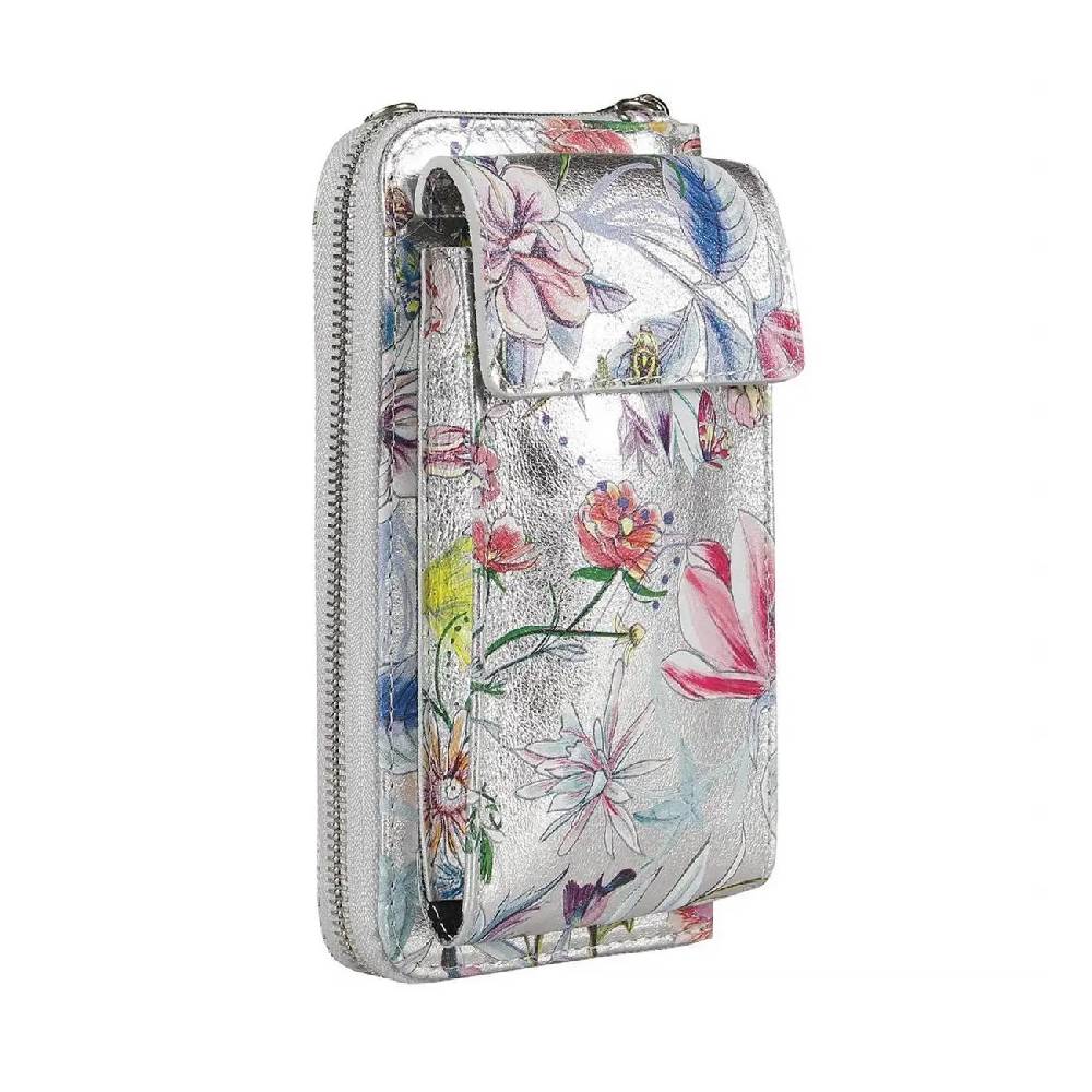 OBC Made In Italy Damen Leder Handytasche Tasche Umhängetasche Geldbörse Schultertasche Brieftasche Smartphone Geldtasche Ledertasche Crossbody Abendtasche Handy Bis 6,5 Zoll