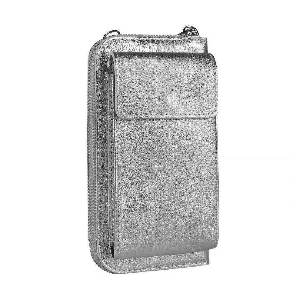 OBC Made In Italy Damen Leder Handytasche Tasche Umhängetasche Geldbörse Schultertasche Brieftasche Smartphone Geldtasche Ledertasche Crossbody Abendtasche Handy Bis 6,5 Zoll