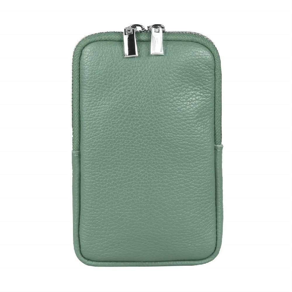 OBC Made In Italy Damen Leder Smartphone Tasche Umhängetasche Schultertasche Handytasche Minibag Geldtasche Ledertasche Crossbody Abendtasche