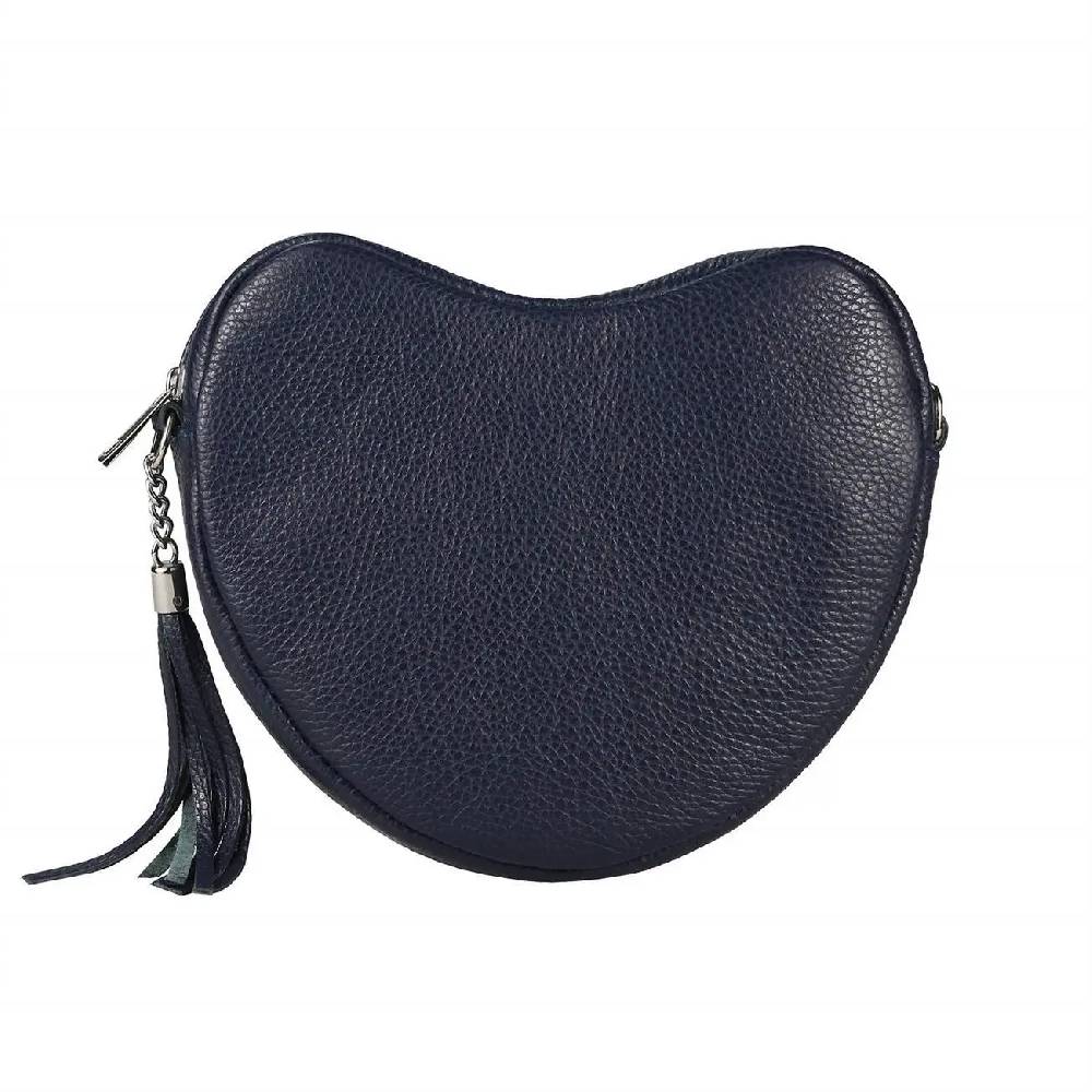 OBC Made In Italy Damen Leder Tasche Crossbody Herztasche Schultertasche Crossover Umhängetasche Clutch Ledertasche Damentasche