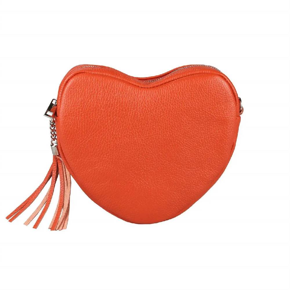 OBC Made In Italy Damen Leder Tasche Crossbody Herztasche Schultertasche Crossover Umhängetasche Clutch Ledertasche Damentasche