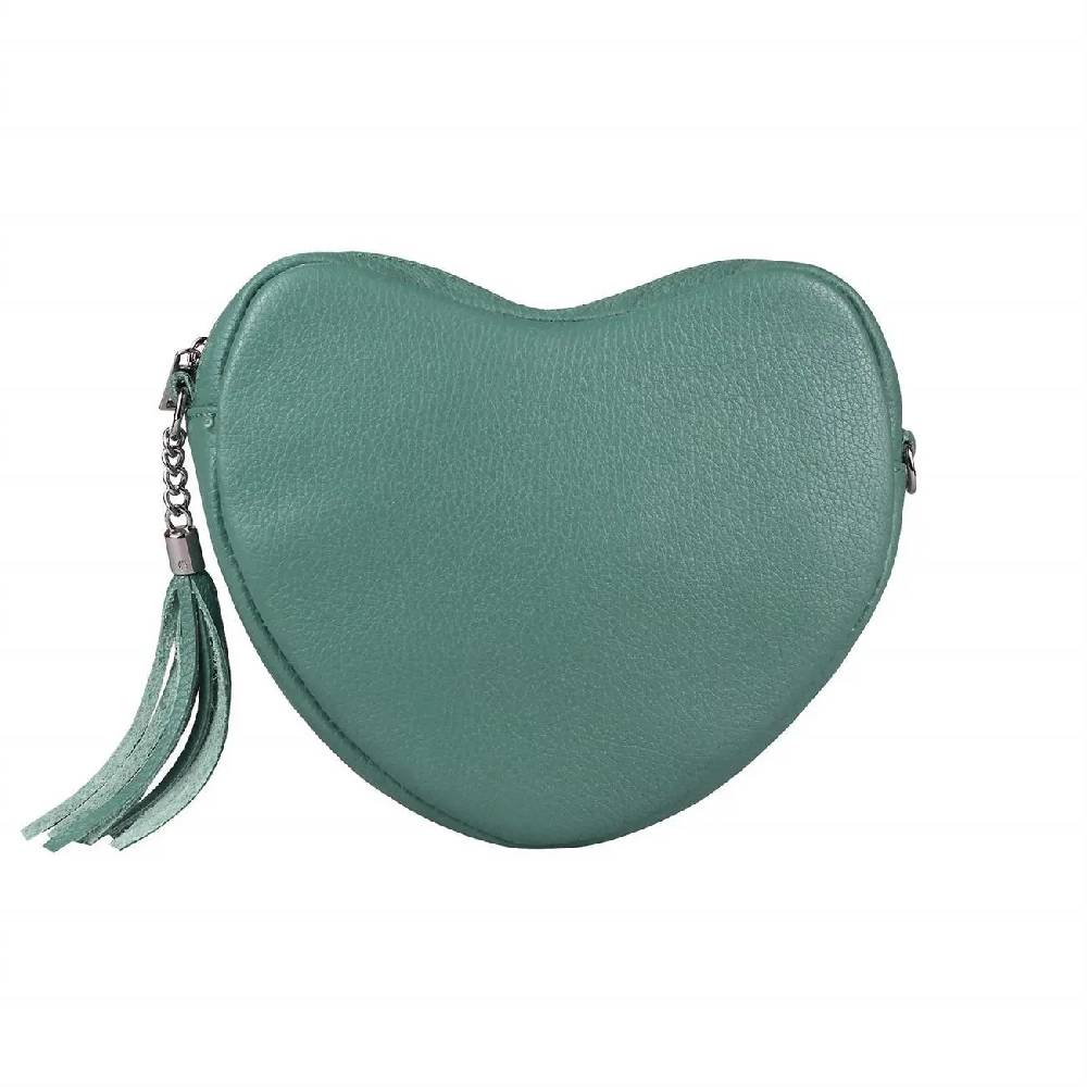 OBC Made In Italy Damen Leder Tasche Crossbody Herztasche Schultertasche Crossover Umhängetasche Clutch Ledertasche Damentasche