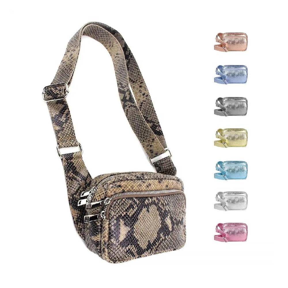 OBC Made in Italy Damen Leder Tasche Crossbody Metallic Hüfttasche Bauchtasche Umhängetasche Bodybag Schultertasche Handytasche Gürteltasche OBC Made in Italy Damen Leder Tasche Crossbody Metallic Hüfttasche Bauchtasche Umhängetasche Bodybag Schultertasche Handytasche Gürteltasche