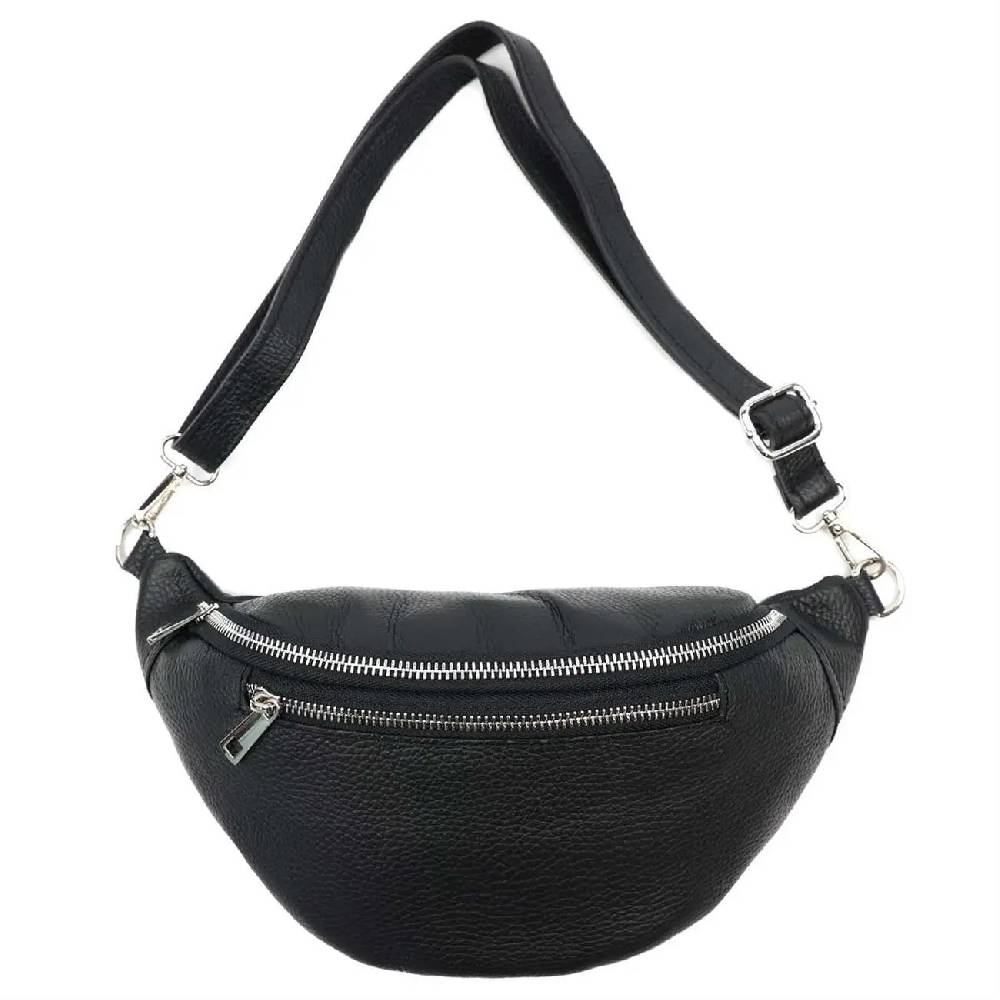 OBC MADE IN ITALY DAMEN LEDER TASCHE Gürteltasche Crossbody Hüfttasche Bauchtasche Umhängetasche Schultertasche Brusttasche CrossOver Ledertasche Bodybag
