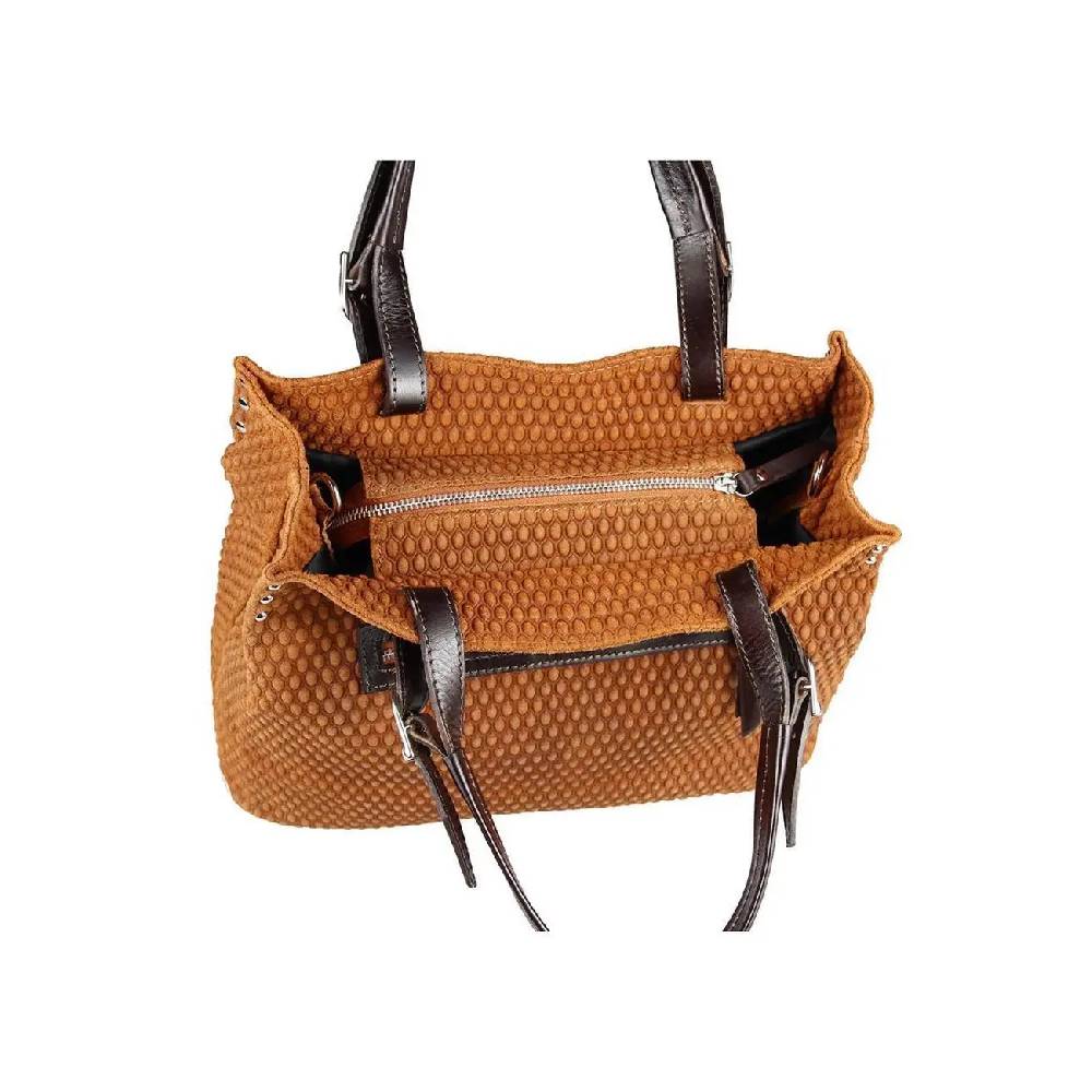 OBC Made In Italy DAMEN LEDER TASCHE Handtasche Shopper Henkeltasche Beuteltasche Schultertasche CrossOver Bowlingtasche Umhängetasche