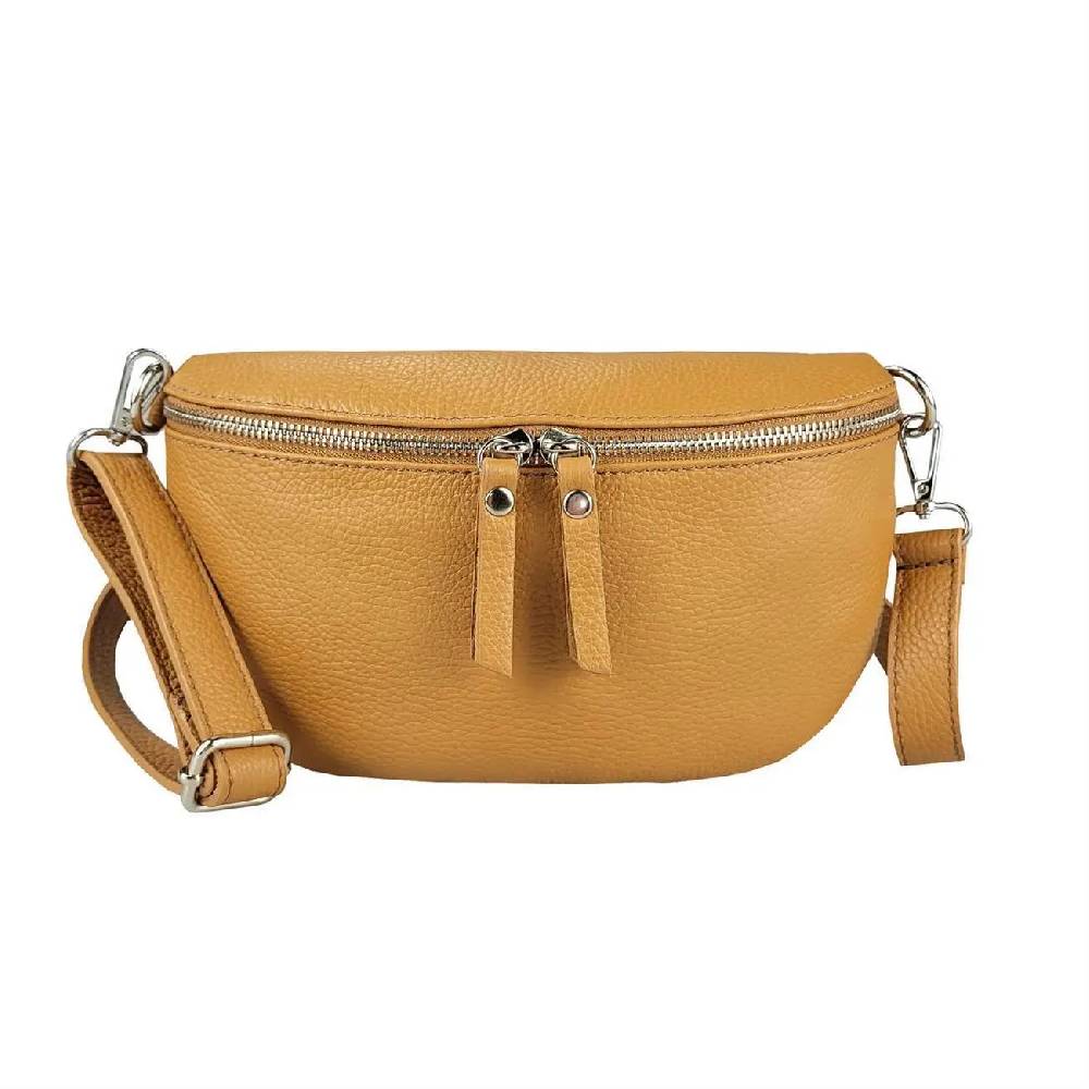 OBC Made In Italy Damen Leder Tasche Handytasche Gürteltasche Crossbody Hüfttasche Bauchtasche Umhängetasche Cross-Over Bodybag Schultertasche Kosmetiktasche