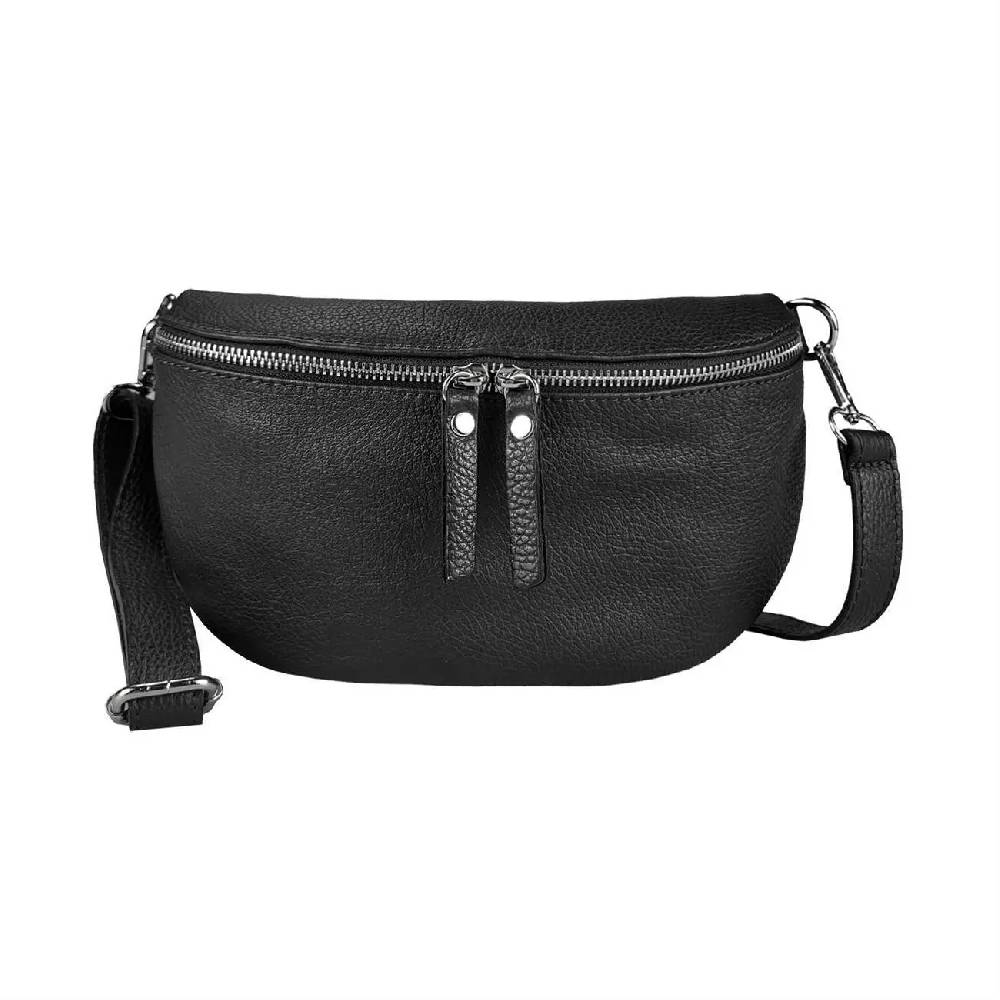 OBC Made In Italy Damen Leder Tasche Handytasche Gürteltasche Crossbody Hüfttasche Bauchtasche Umhängetasche Cross-Over Bodybag Schultertasche Kosmetiktasche