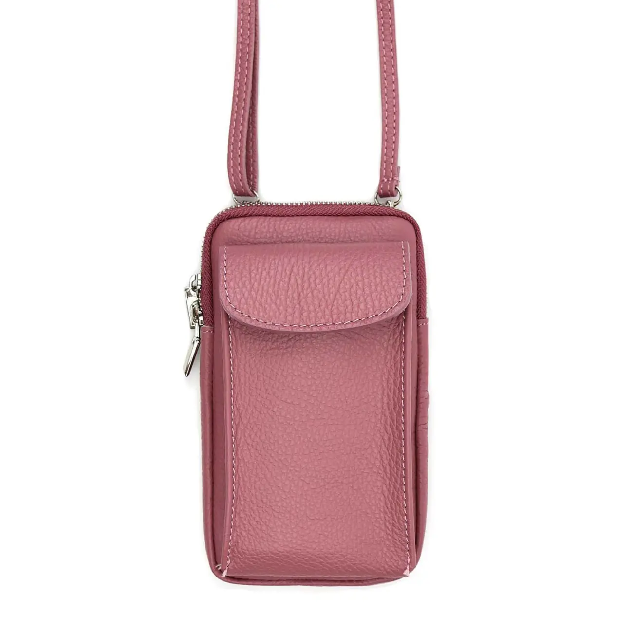 OBC Made In Italy Damen Leder Tasche Handytasche Umhängetasche Geldbörse Schultertasche Brieftasche Smartphone Geldtasche Ledertasche Crossbody Abendtasche Handy Bis 6,5 Zoll