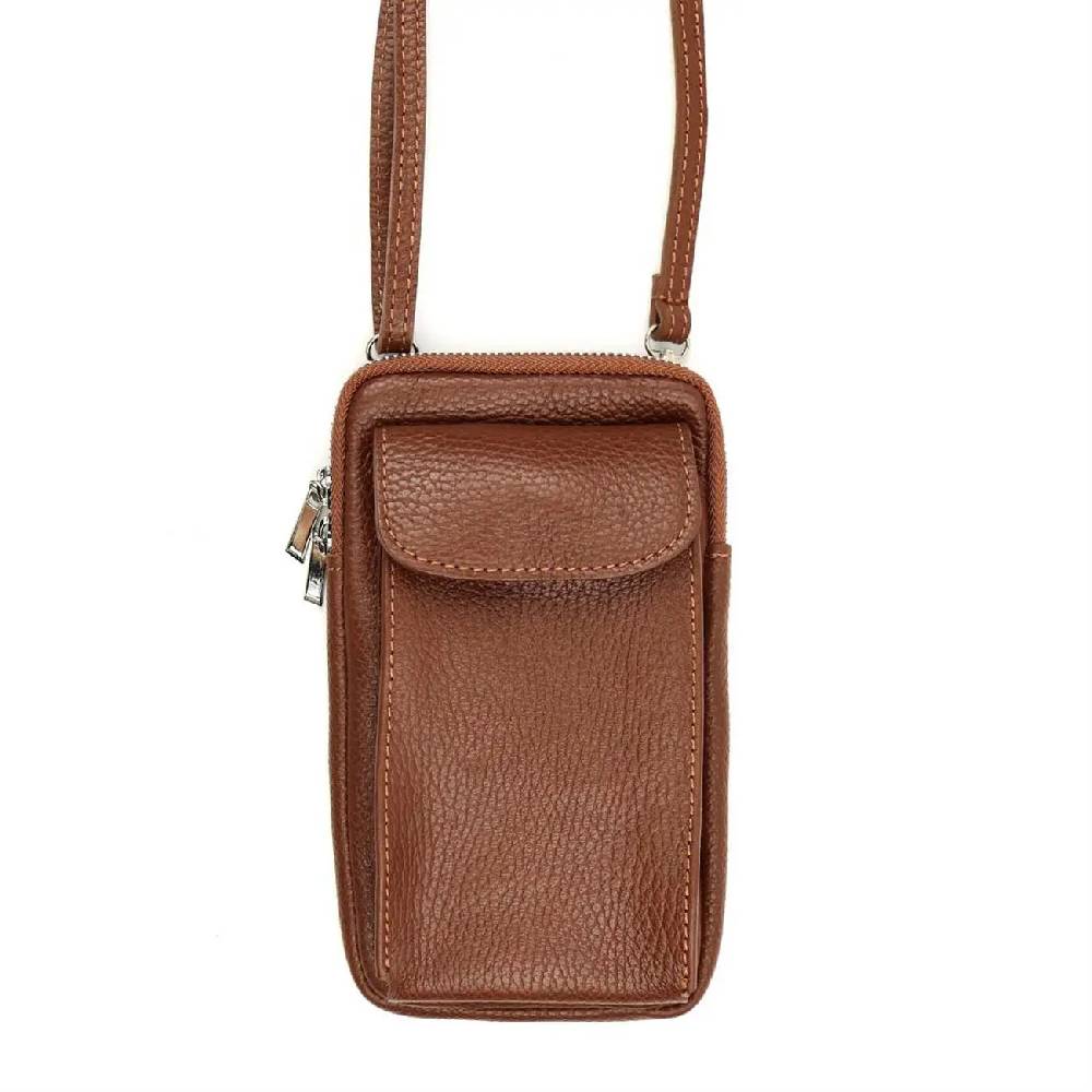 OBC Made In Italy Damen Leder Tasche Handytasche Umhängetasche Geldbörse Schultertasche Brieftasche Smartphone Geldtasche Ledertasche Crossbody Abendtasche Handy Bis 6,5 Zoll