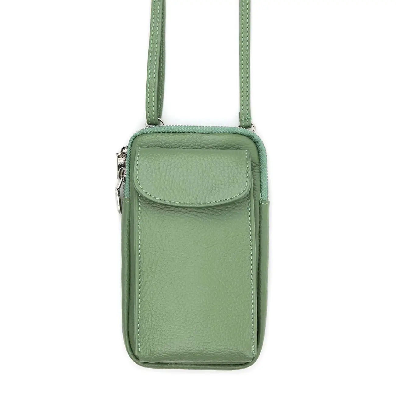 OBC Made In Italy Damen Leder Tasche Handytasche Umhängetasche Geldbörse Schultertasche Brieftasche Smartphone Geldtasche Ledertasche Crossbody Abendtasche Handy Bis 6,5 Zoll