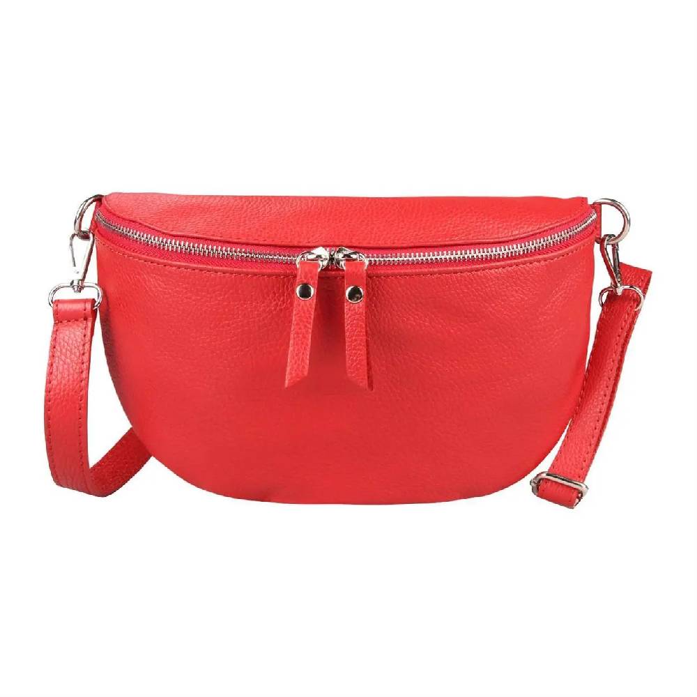 OBC Made In Italy Damen Leder Tasche Medium Handytasche Gürteltasche Crossbody Hüfttasche Bauchtasche Umhängetasche Cross-Over Bodybag Schultertasche Kosmetiktasche