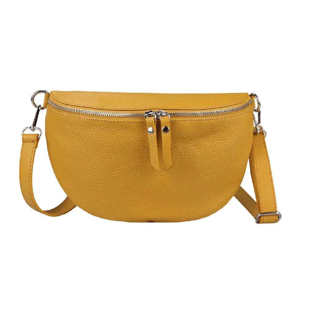 OBC Made In Italy Damen Leder Tasche Medium Handytasche Gürteltasche Crossbody Hüfttasche Bauchtasche Umhängetasche Cross-Over Bodybag Schultertasche Kosmetiktasche