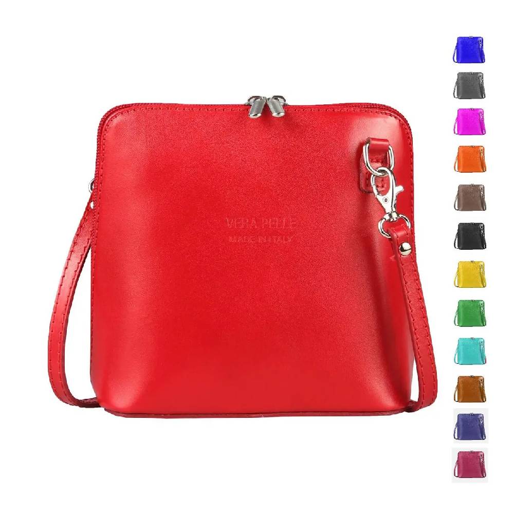 OBC Made in Italy Damen Leder Tasche Schultertasche Umhängetasche Strauß CrossbodyTheatertasche Cross-Over Abendtasche