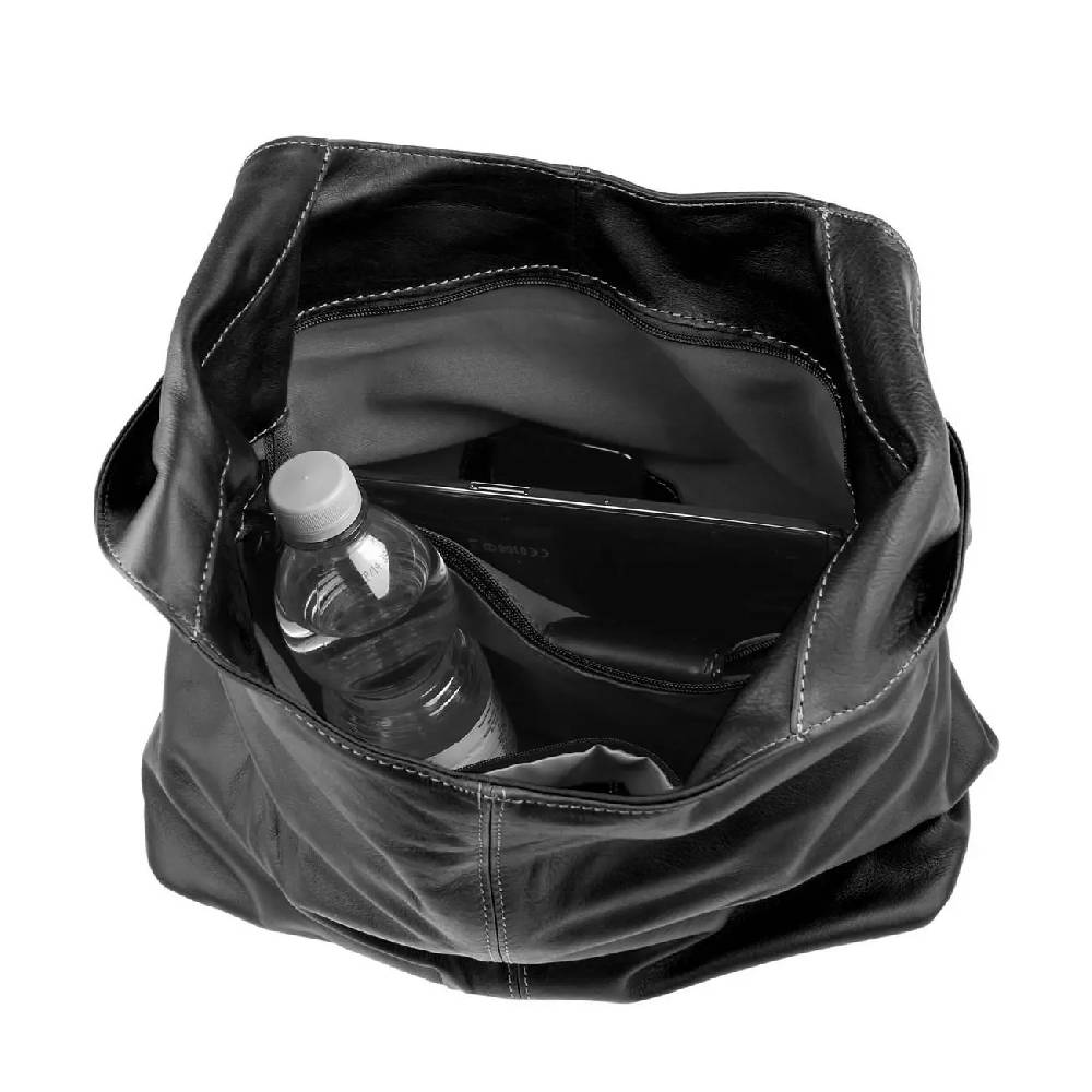 OBC Made In Italy Damen Leder Tasche Shopper Schultertasche Umhängetasche Handtasche Beuteltasche Hobo Bag Ledertasche Nappaleder