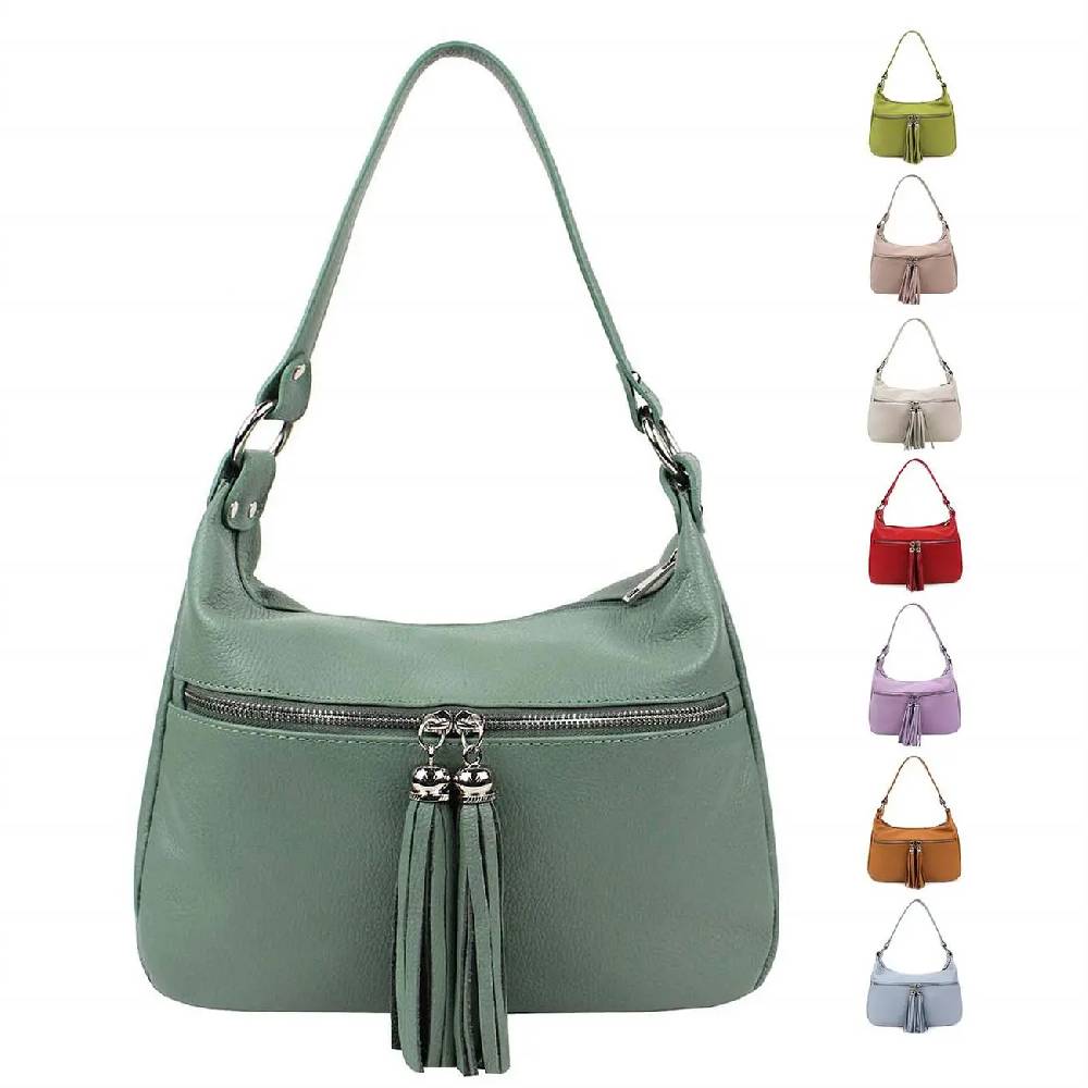 OBC Made in Italy DAMEN LEDER TASCHE Shopper Schultertasche Handtasche Umhängetasche Hobo Bag Umhängetasche Ledertasche Cross-Over