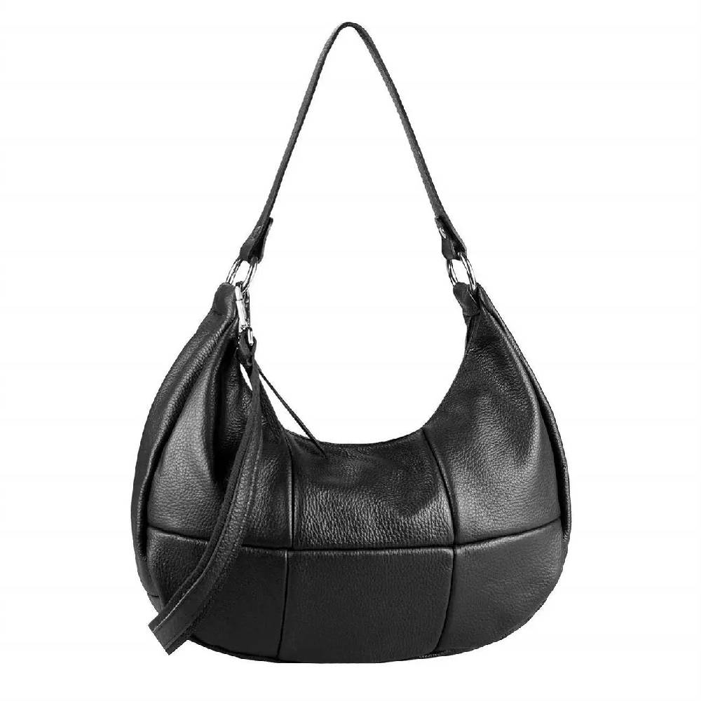 OBC Made In Italy Damen Leder Tasche Shopper Schultertasche Handtasche Umhängetasche Hobo Bag Ledertasche CrossBody City Bag Crossover