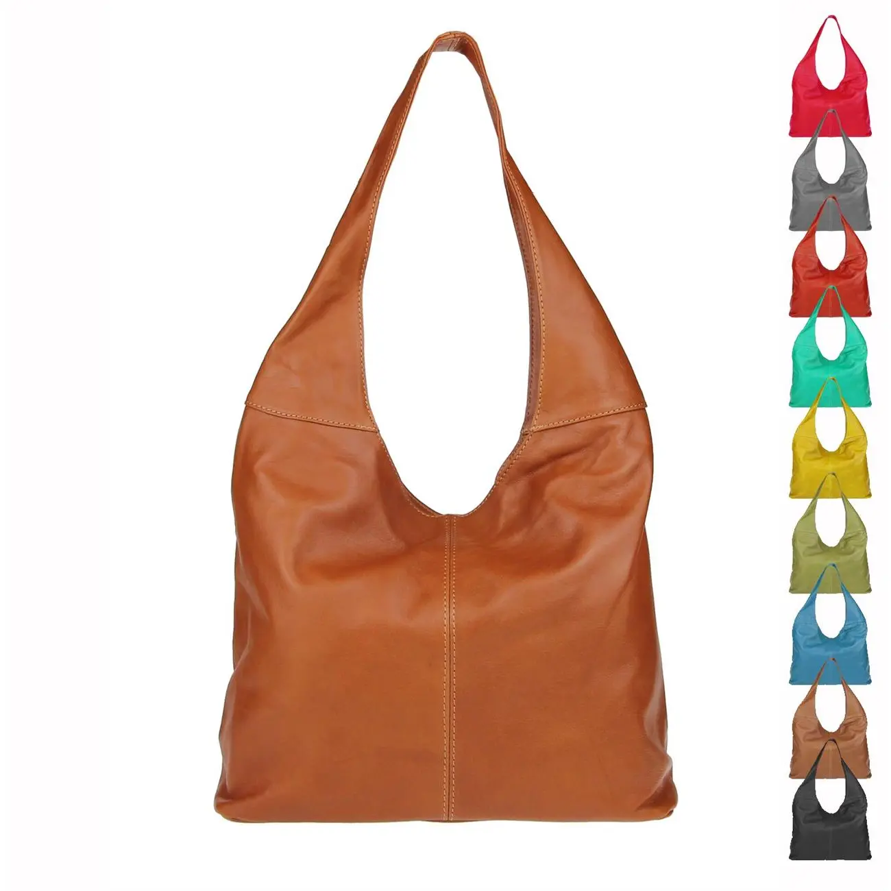 OBC Made in Italy Damen Leder Tasche Shopper Schultertasche Umhängetasche Handtasche Beuteltasche Hobo Bag Ledertasche Nappaleder OBC Made in Italy Damen Leder Tasche Shopper Schultertasche Umhängetasche Handtasche Beuteltasche Hobo Bag Ledertasche Nappaleder