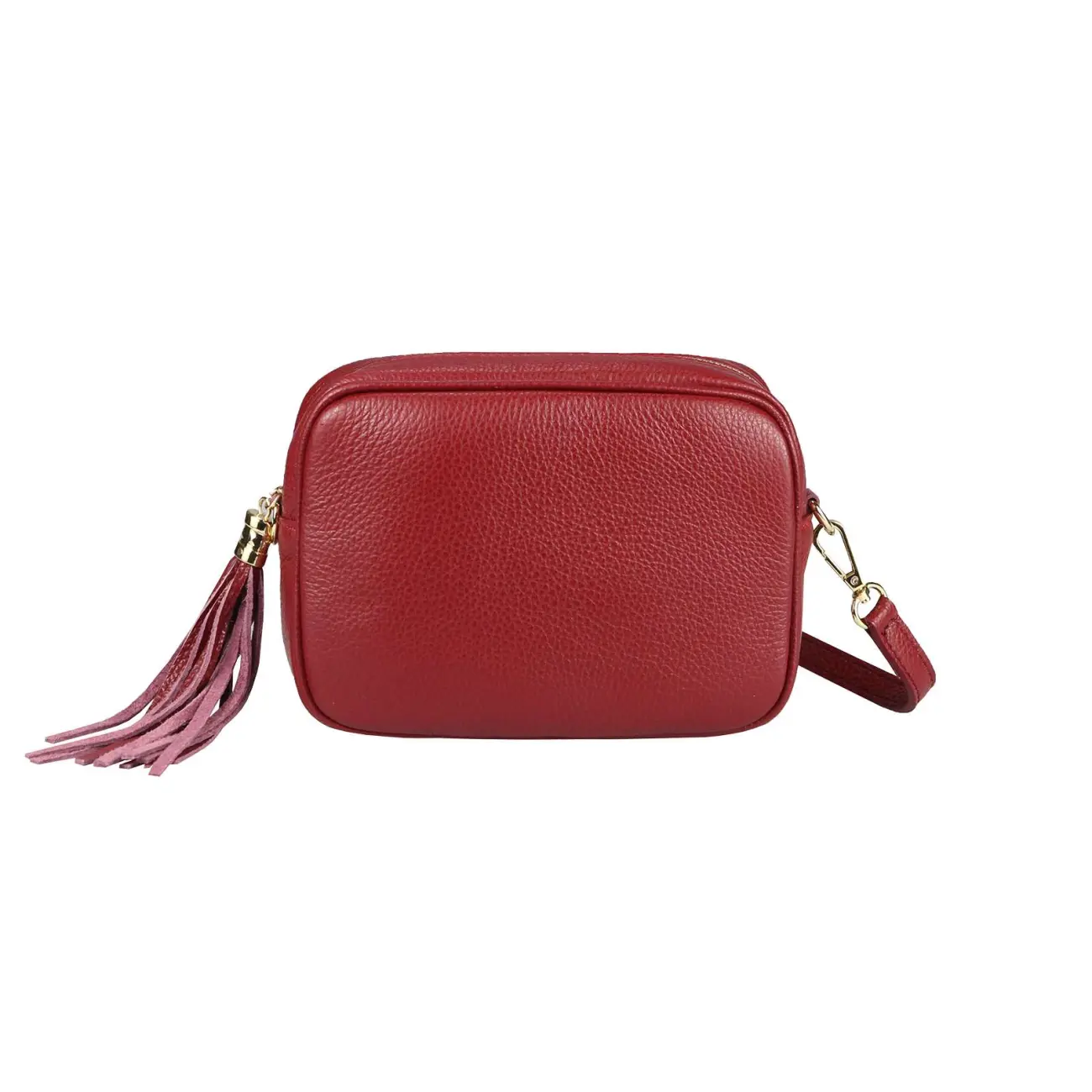 OBC Made In Italy DAMEN LEDER TASCHE Umhängetasche Schultertasche Cross-Over Crossbody Bag Glattleder Schmucktasche Fransen Ledertasche