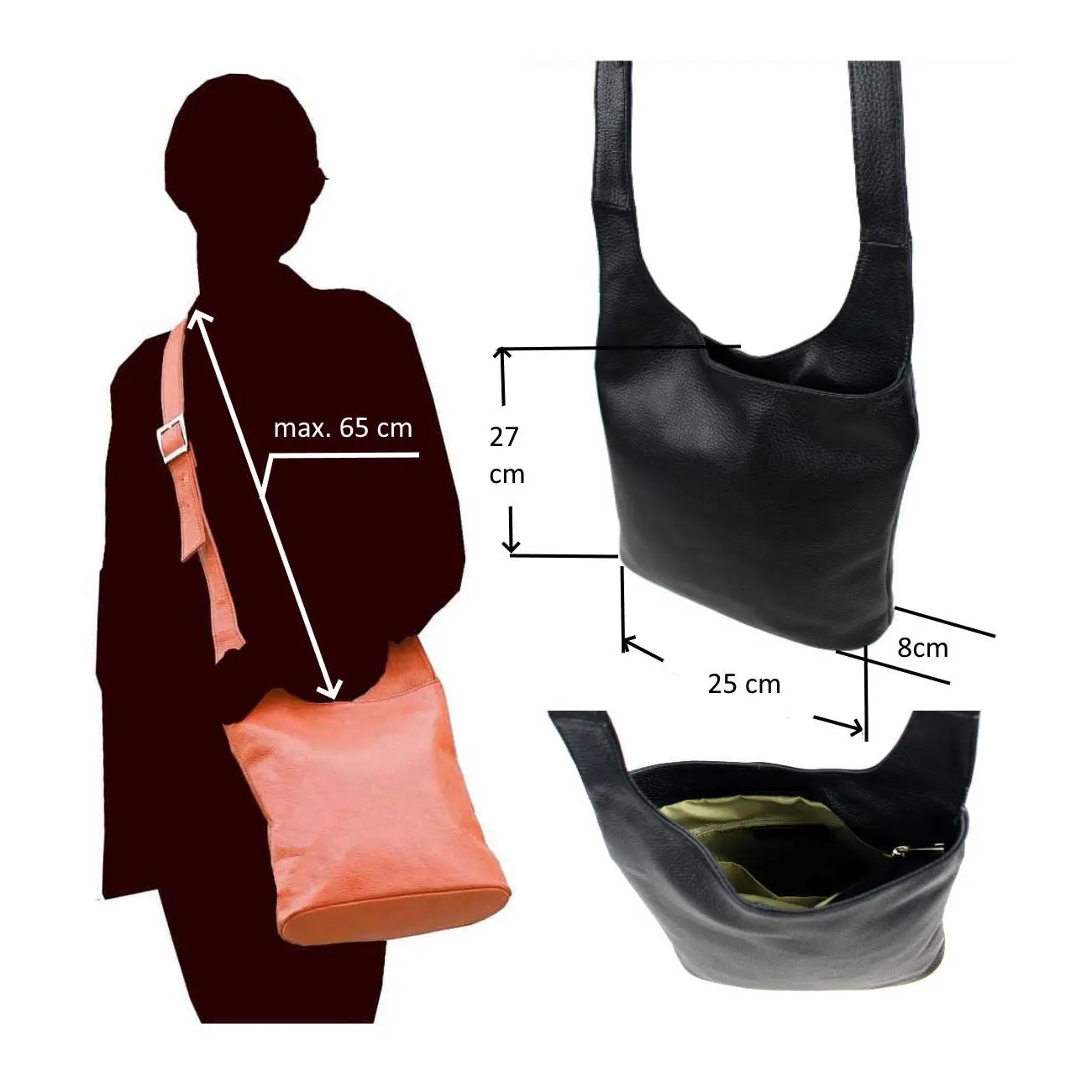 OBC Made In Italy DAMEN LEDER TASCHE Umhängetasche Bodybag Crossbody Schultertasche City Bag CrossOver Ledertasche Damentasche CrossBag