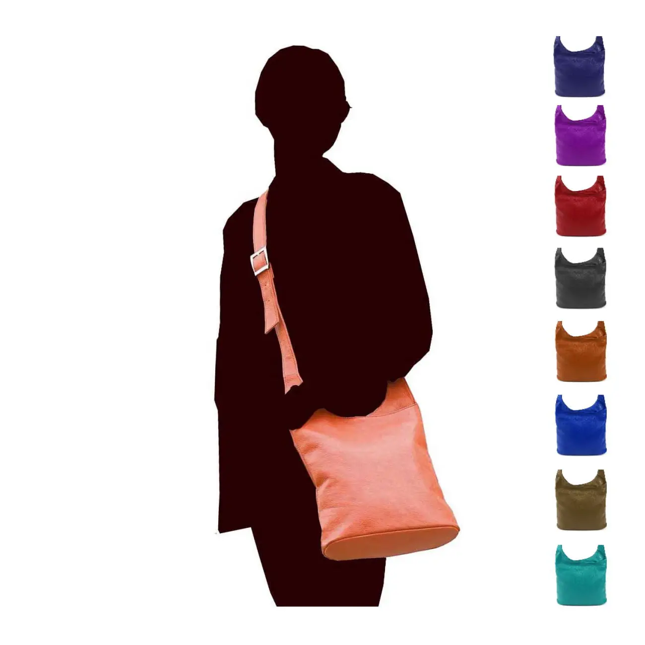 OBC Made in Italy DAMEN LEDER TASCHE Umhängetasche Bodybag Crossbody Schultertasche City Bag CrossOver Ledertasche Damentasche CrossBag