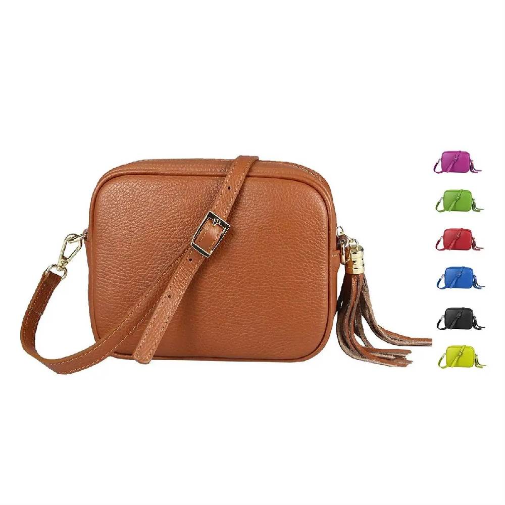 OBC Made in Italy DAMEN LEDER TASCHE Umhängetasche Schultertasche Cross-Over Crossbody Bag Glattleder Schmucktasche Fransen Ledertasche OBC Made in Italy DAMEN LEDER TASCHE Umhängetasche Schultertasche Cross-Over Crossbody Bag Glattleder Schmucktasche Fransen Ledertasche