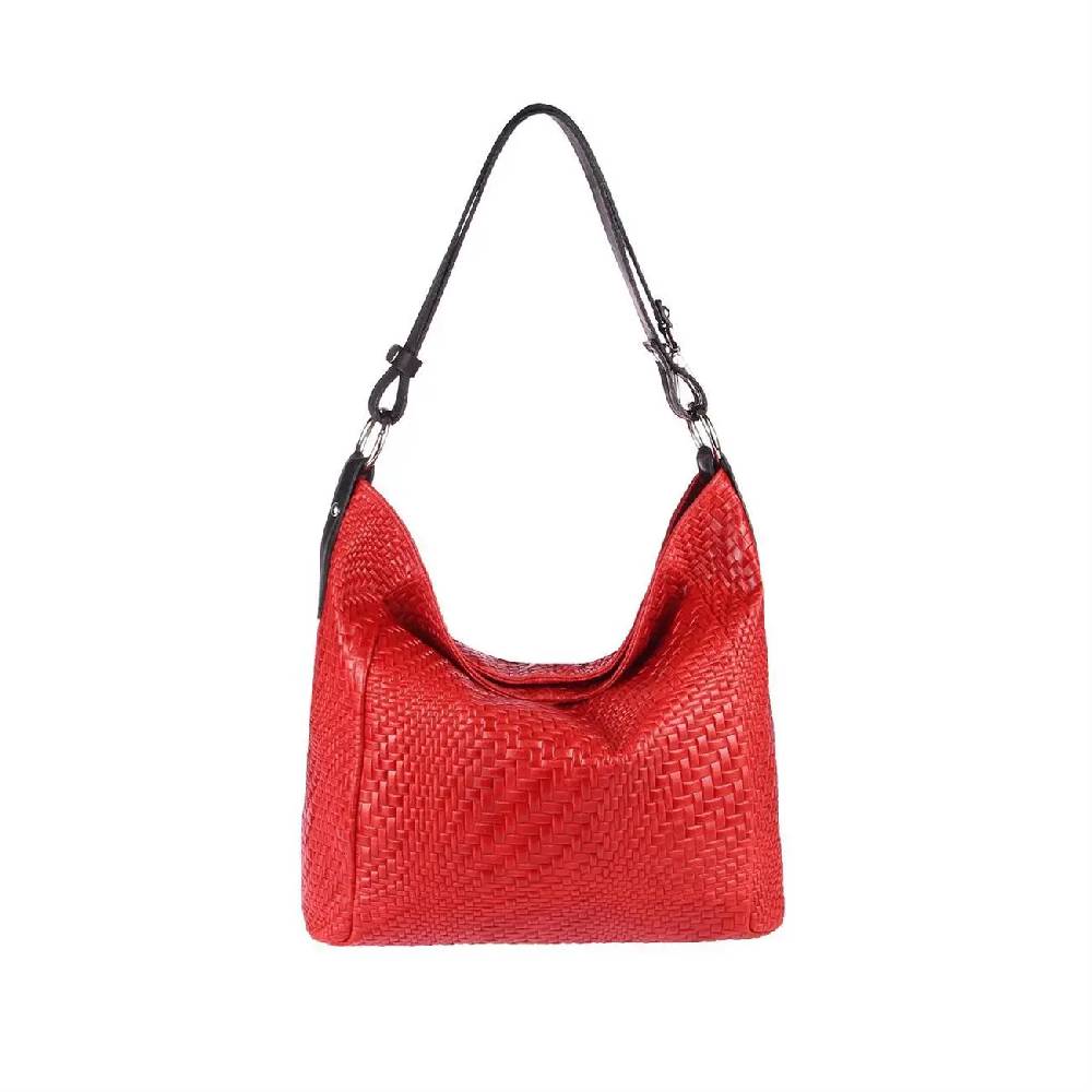 OBC Made In Italy DAMEN TASCHE LEDER DIN-A4 Shopper Schultertasche Umhängetasche Ledertasche Handtasche Henkeltasche Flechtoptik