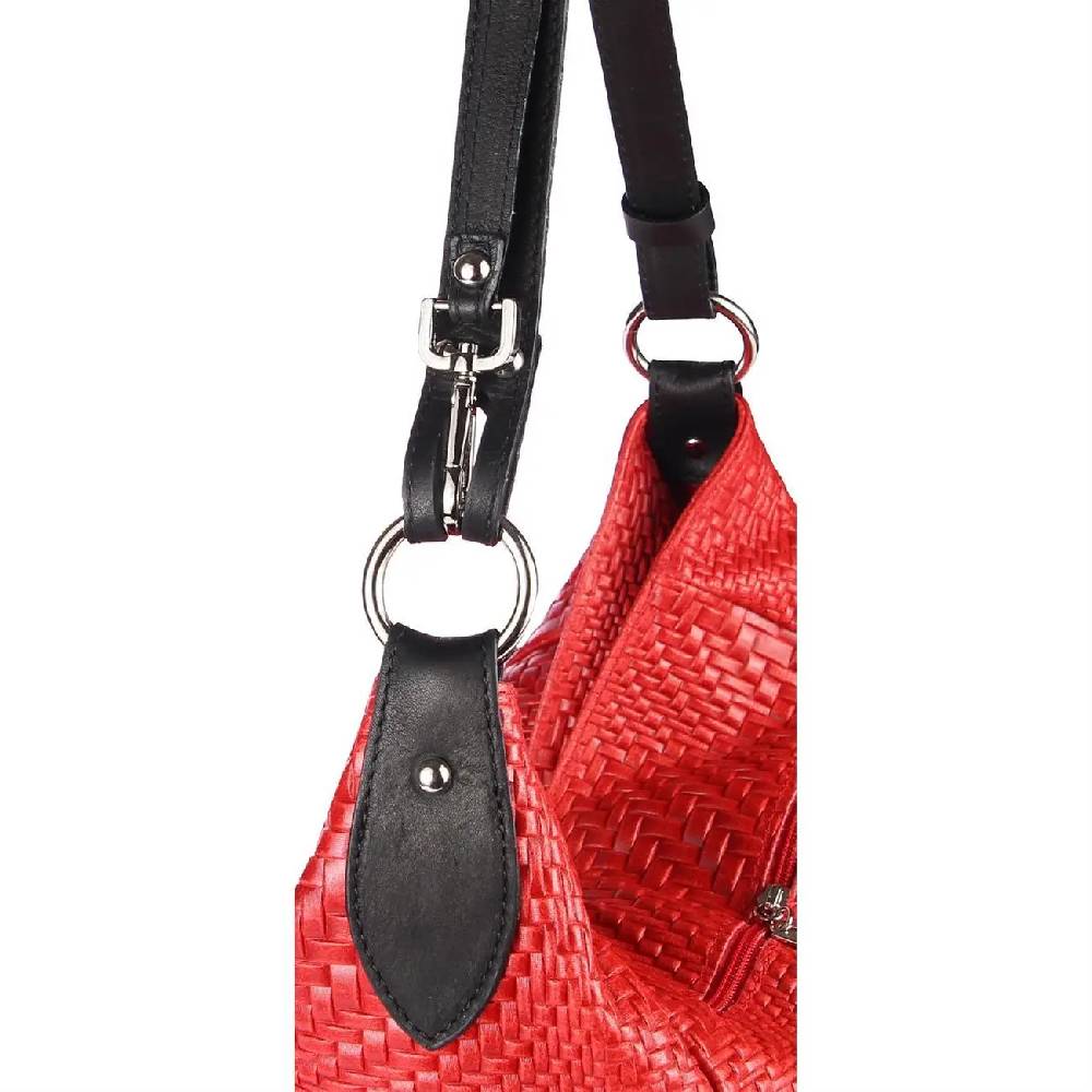 OBC Made In Italy DAMEN TASCHE LEDER DIN-A4 Shopper Schultertasche Umhängetasche Ledertasche Handtasche Henkeltasche Flechtoptik