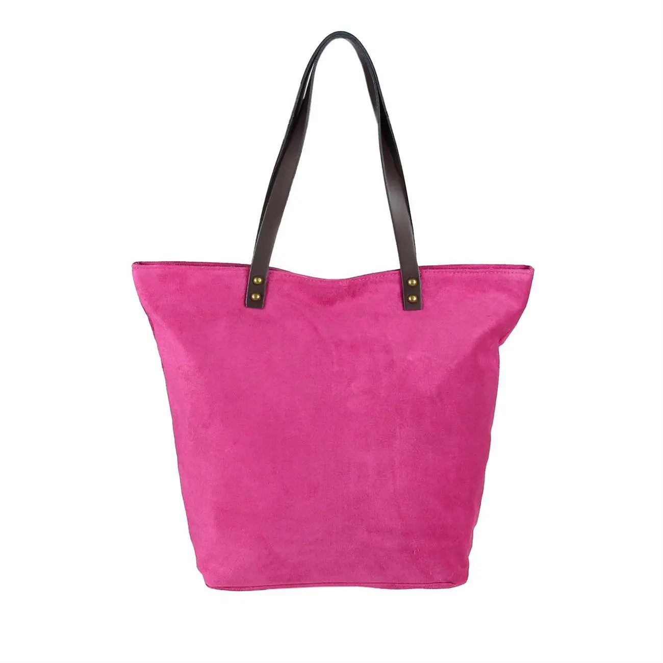 OBC Made In Italy Damen Tasche Leder Velourleder Wildleder Stern Shopper Schultertasche Umhängetasche